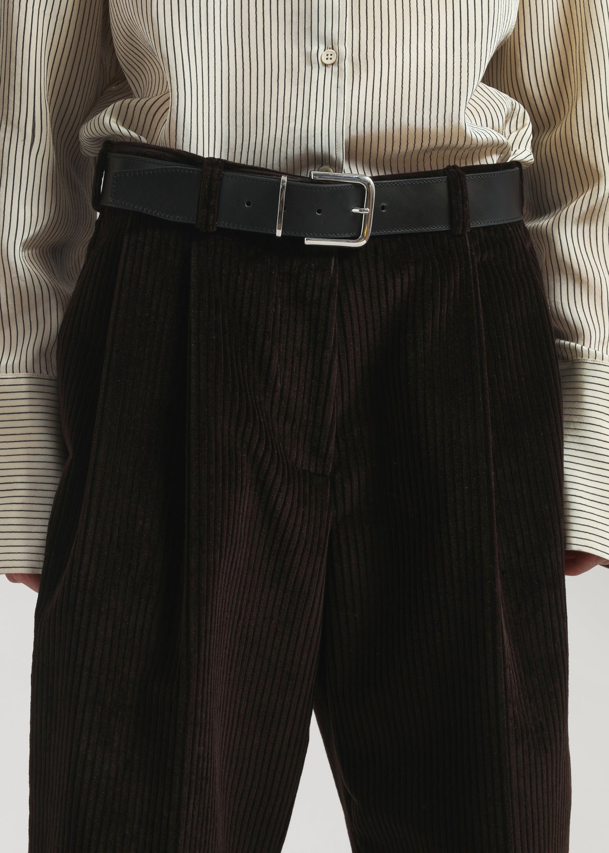 Norstrand Pleated Corduroy Trousers - Dark Brown – view 2 of 6