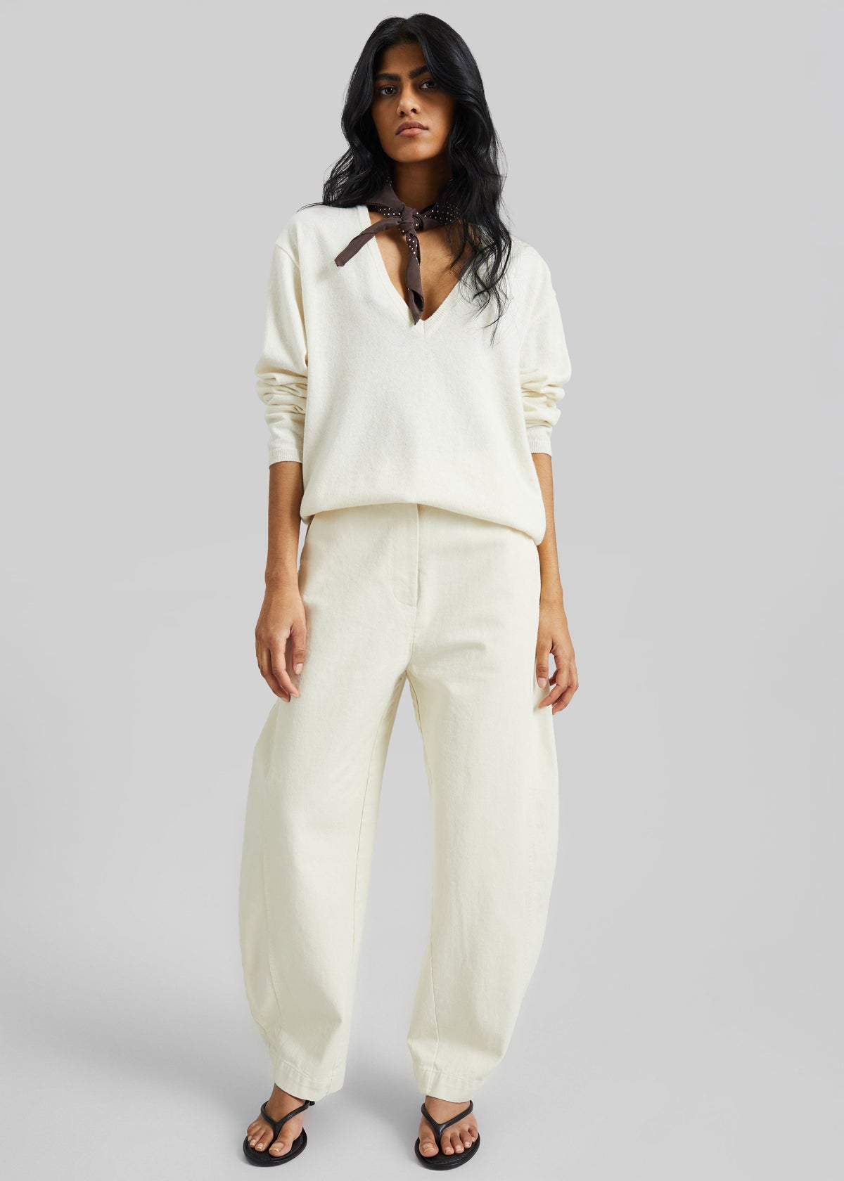 Noyon Barrel Leg Pants - Cream – view 1 of 7