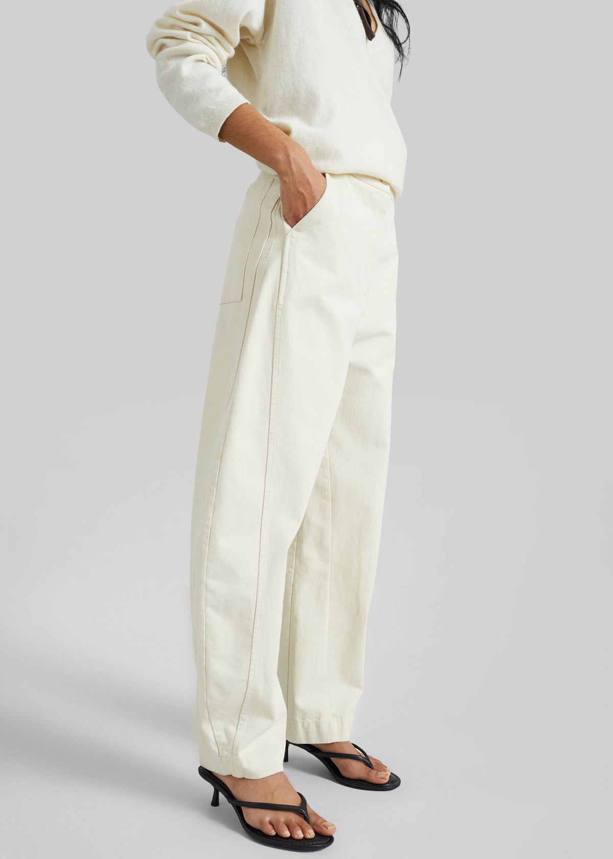 Noyon Barrel Leg Pants - Cream – view 3 of 7