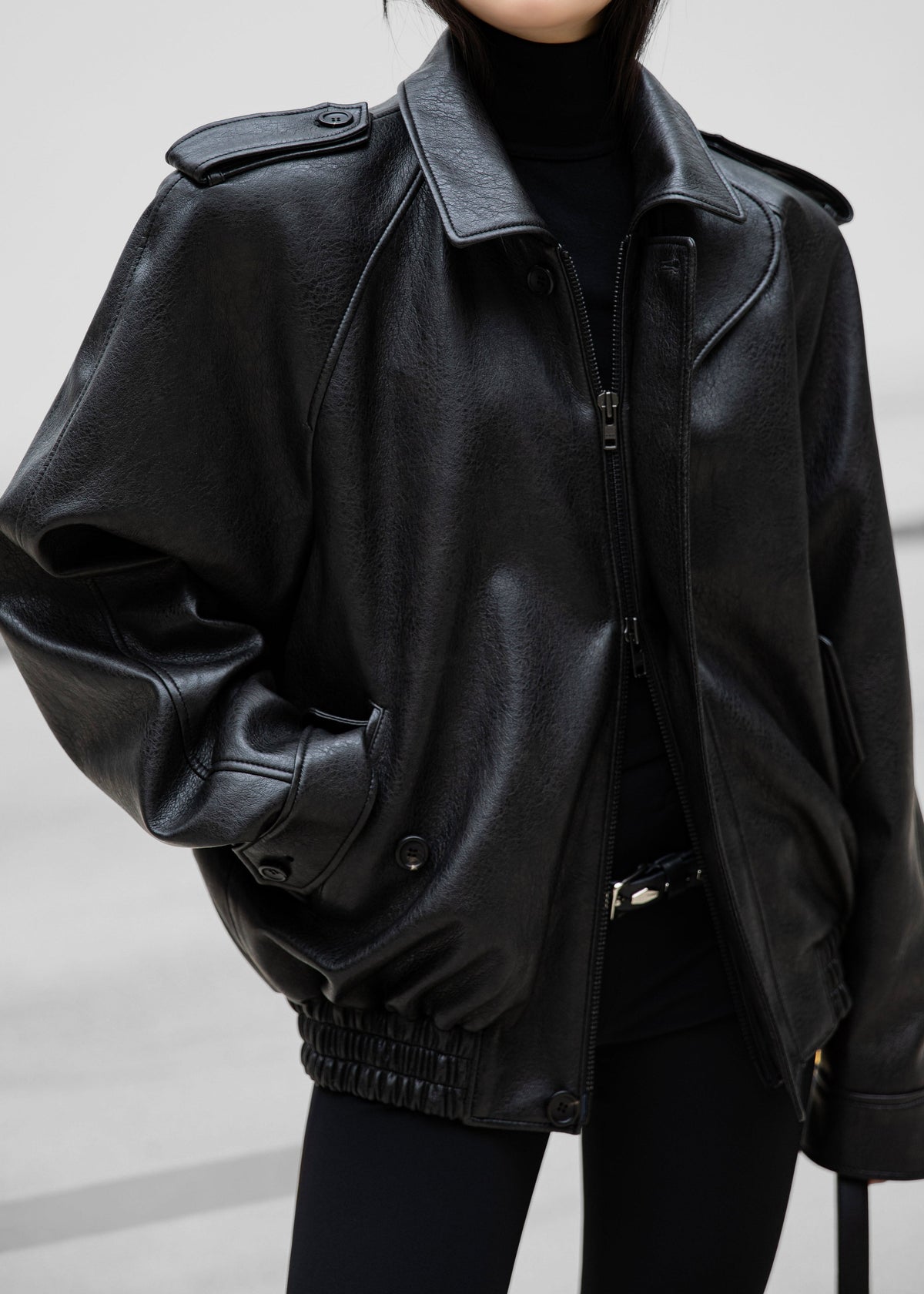 Nyland Faux Leather Padded Jacket - Black – view 9 of 13