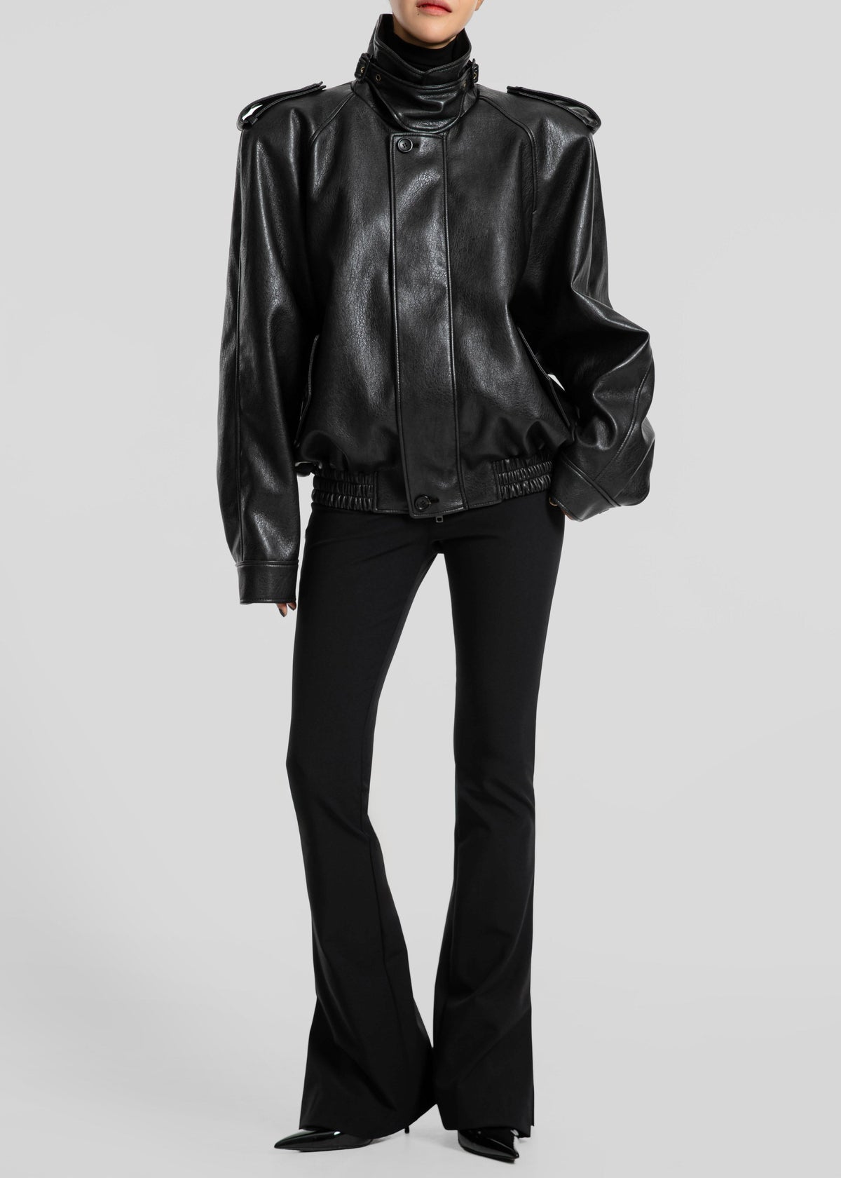 Nyland Faux Leather Padded Jacket - Black – view 2 of 13