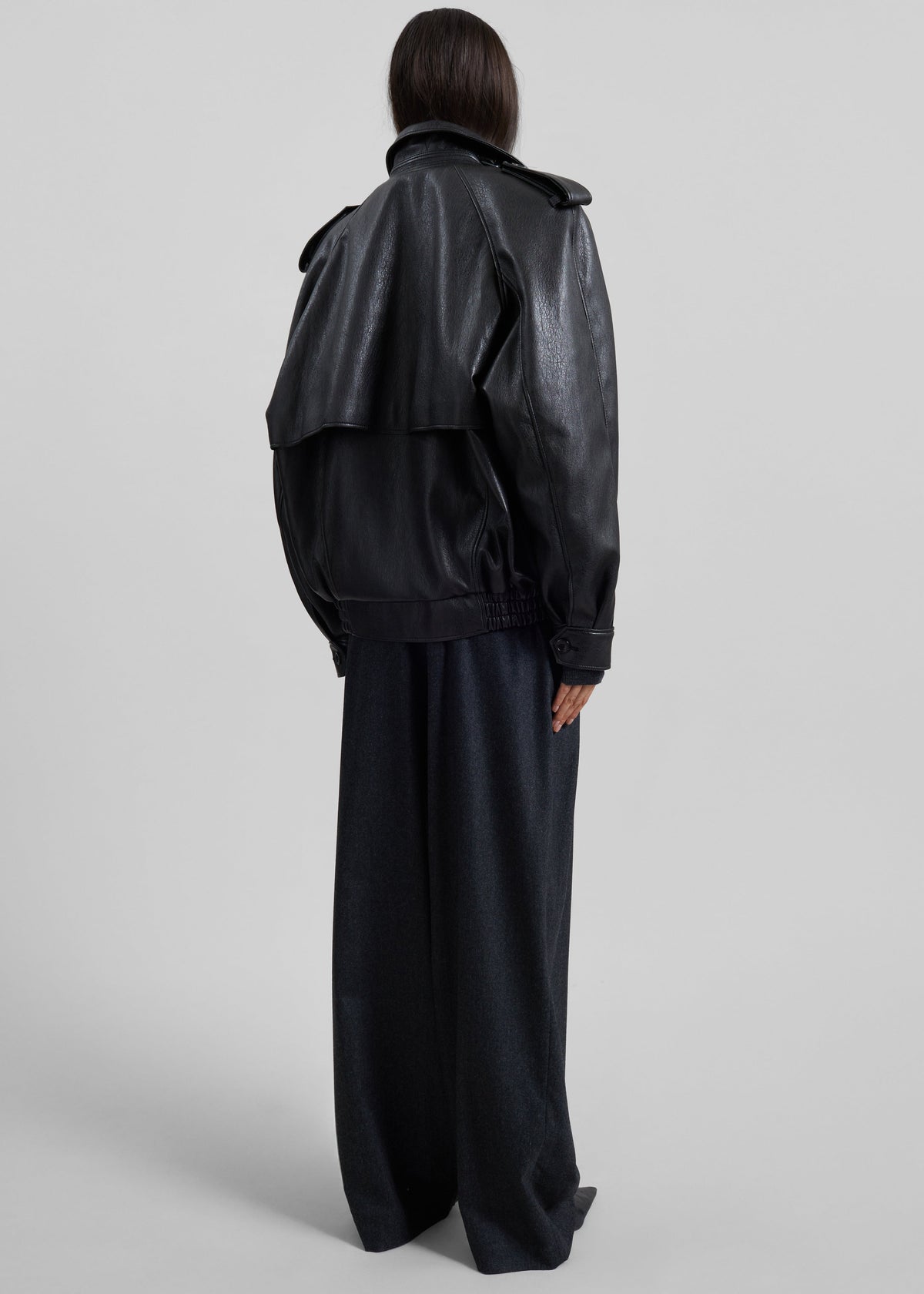 Nyland Faux Leather Padded Jacket - Black – view 12 of 13
