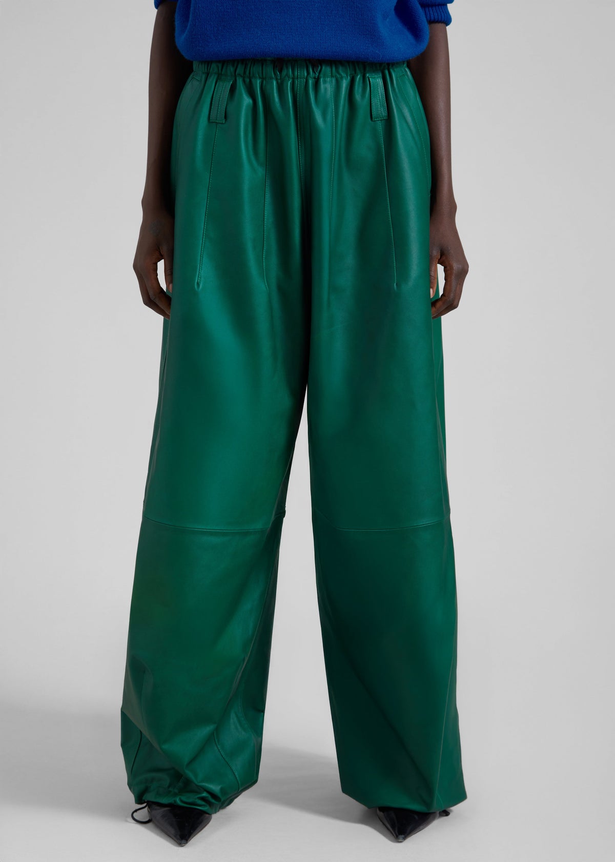 Oakdale Leather Track Pants - Green – view 2 of 5