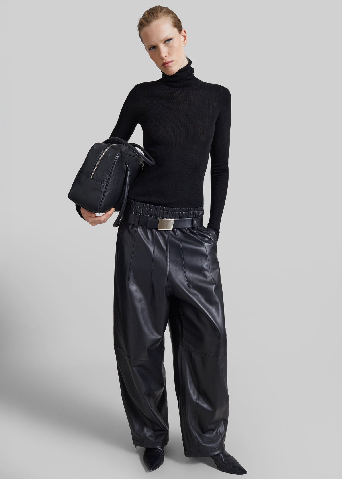 Oakdale Leather Track Pants - Black – view 4 of 8