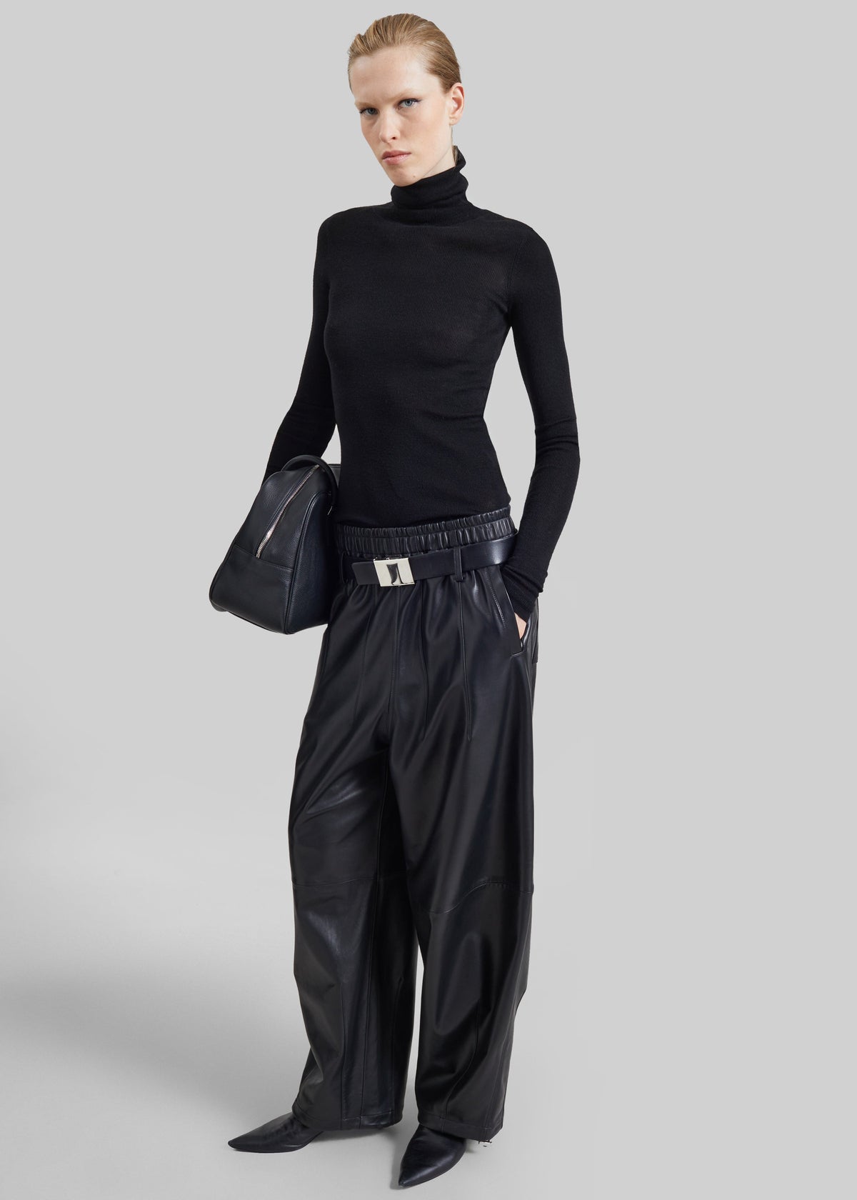 Oakdale Leather Track Pants - Black – view 1 of 8