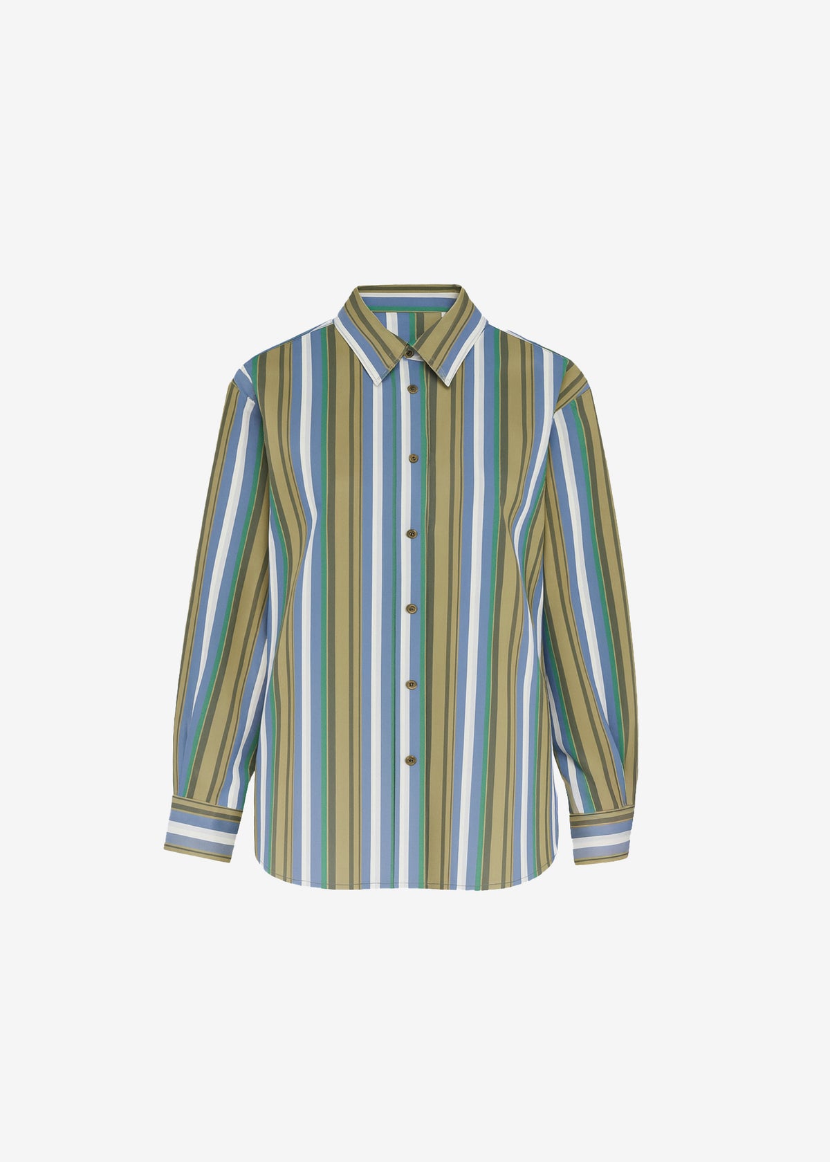 Oana Cotton Padded Shirt - Green Multi Stripe – view 9 of 9