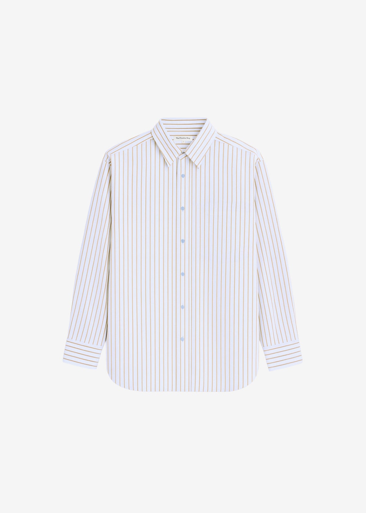 Oana Cotton Padded Shirt - Light Blue/Brown Stripe – view 10 of 10