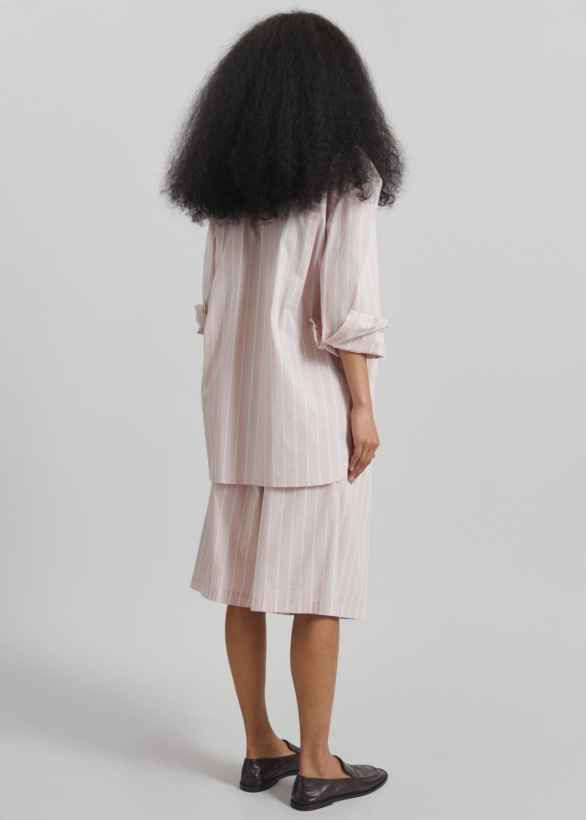 Oana Cotton Padded Shirt - Pink/White Stripes – view 6 of 7