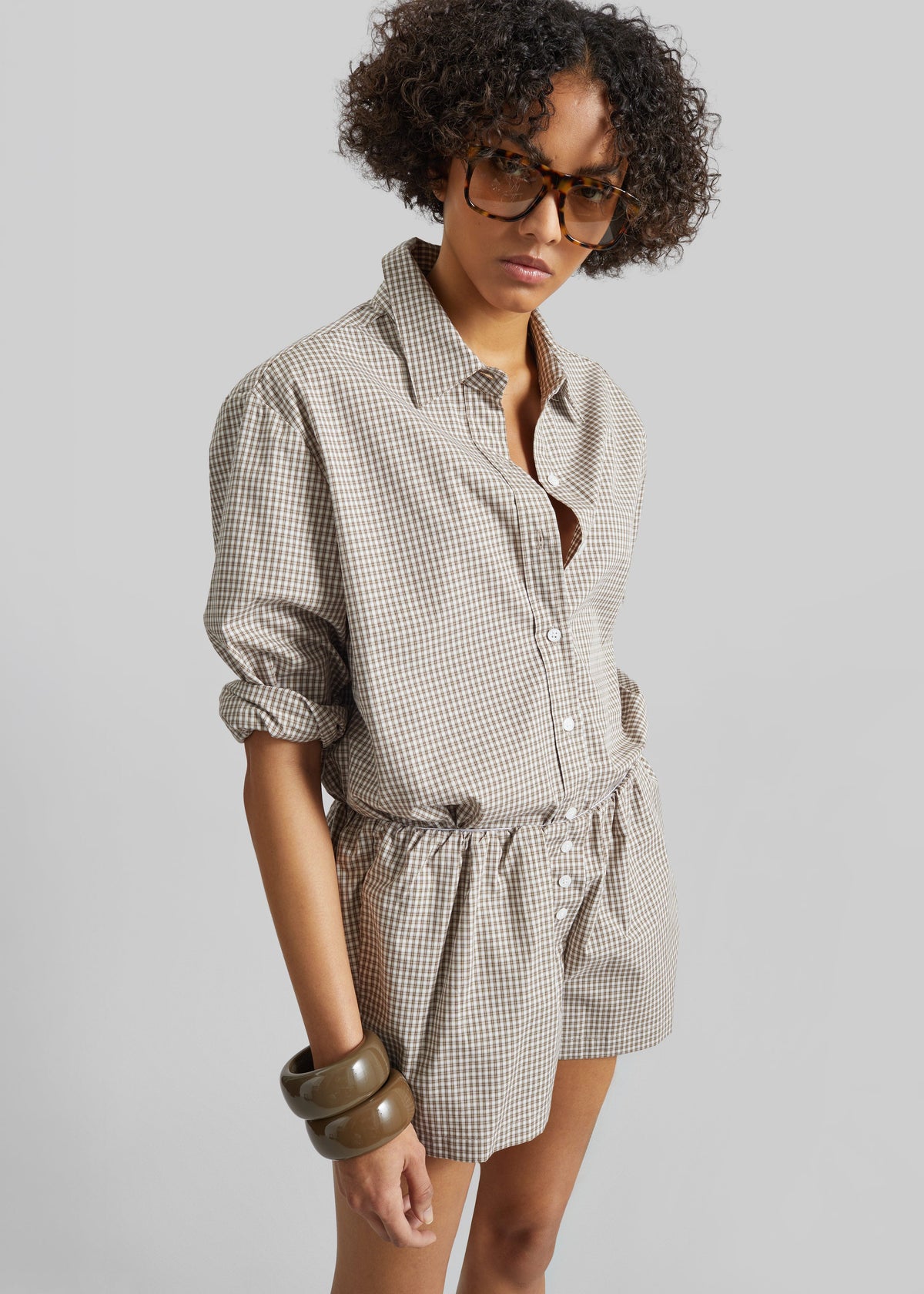 Odemira Mini Boxer Shorts - Beige Plaid – view 4 of 8