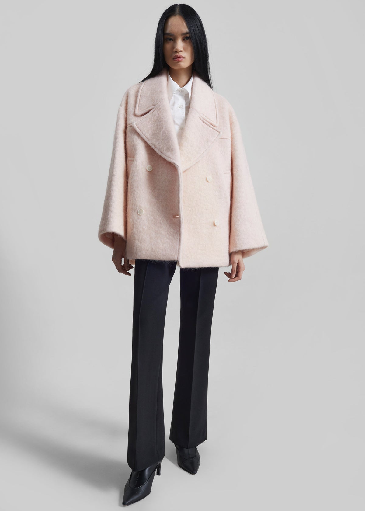 Odeone Brushed Wool Peacoat - Faded Pink – view 6 of 9