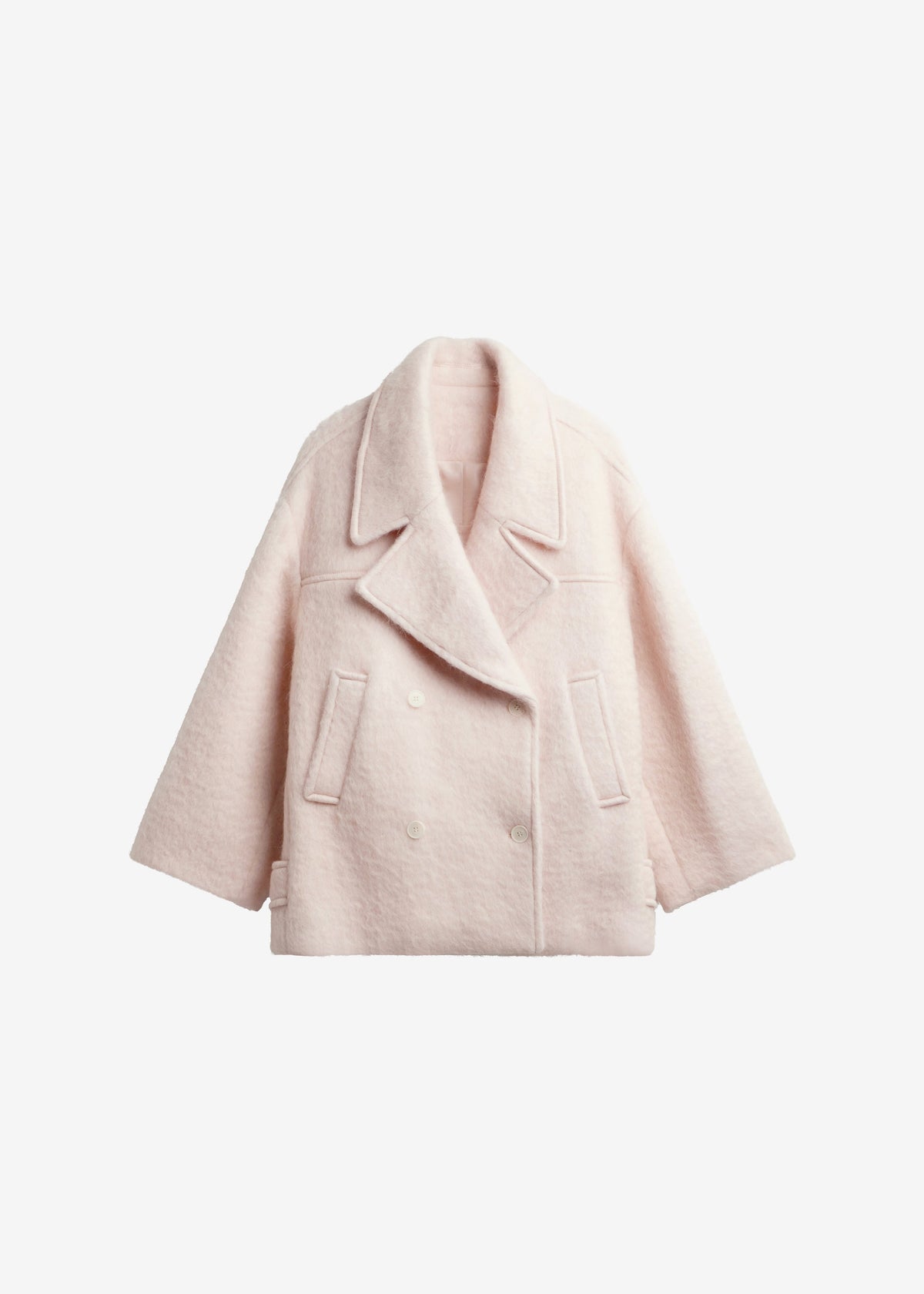 Odeone Brushed Wool Peacoat - Faded Pink – view 9 of 9