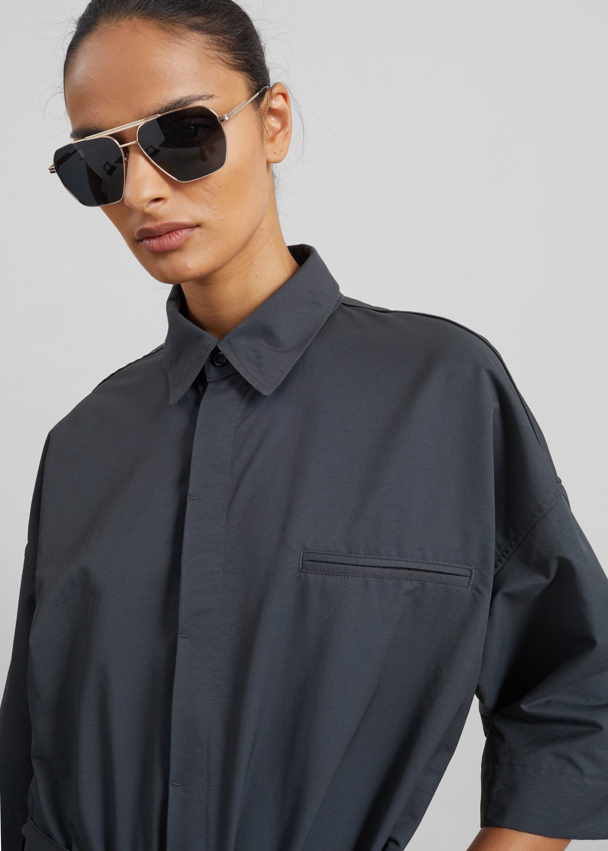 Odesa Belted Shirt - Charcoal – view 3 of 6