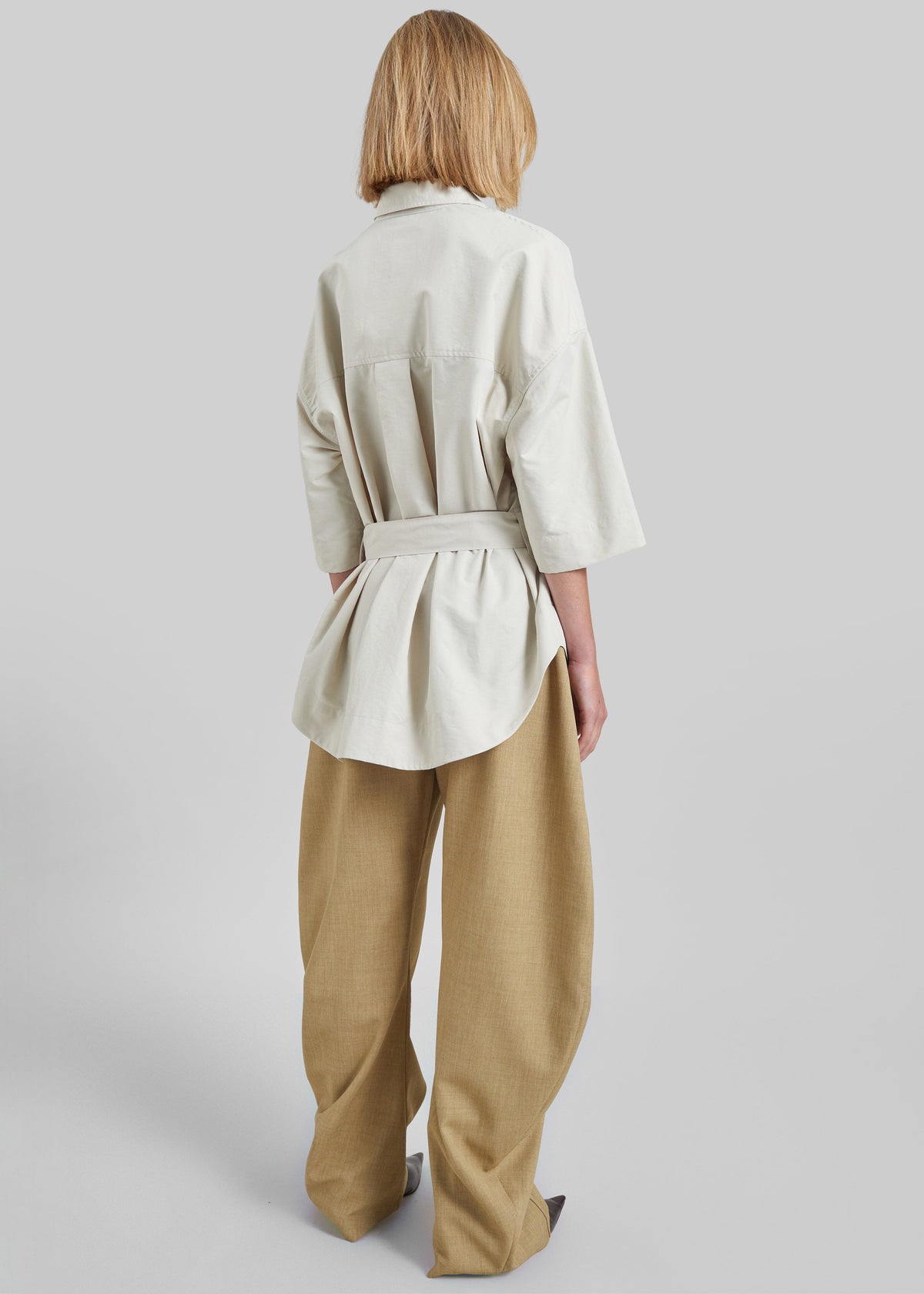 Odesa Belted Shirt - Light Beige – view 6 of 7