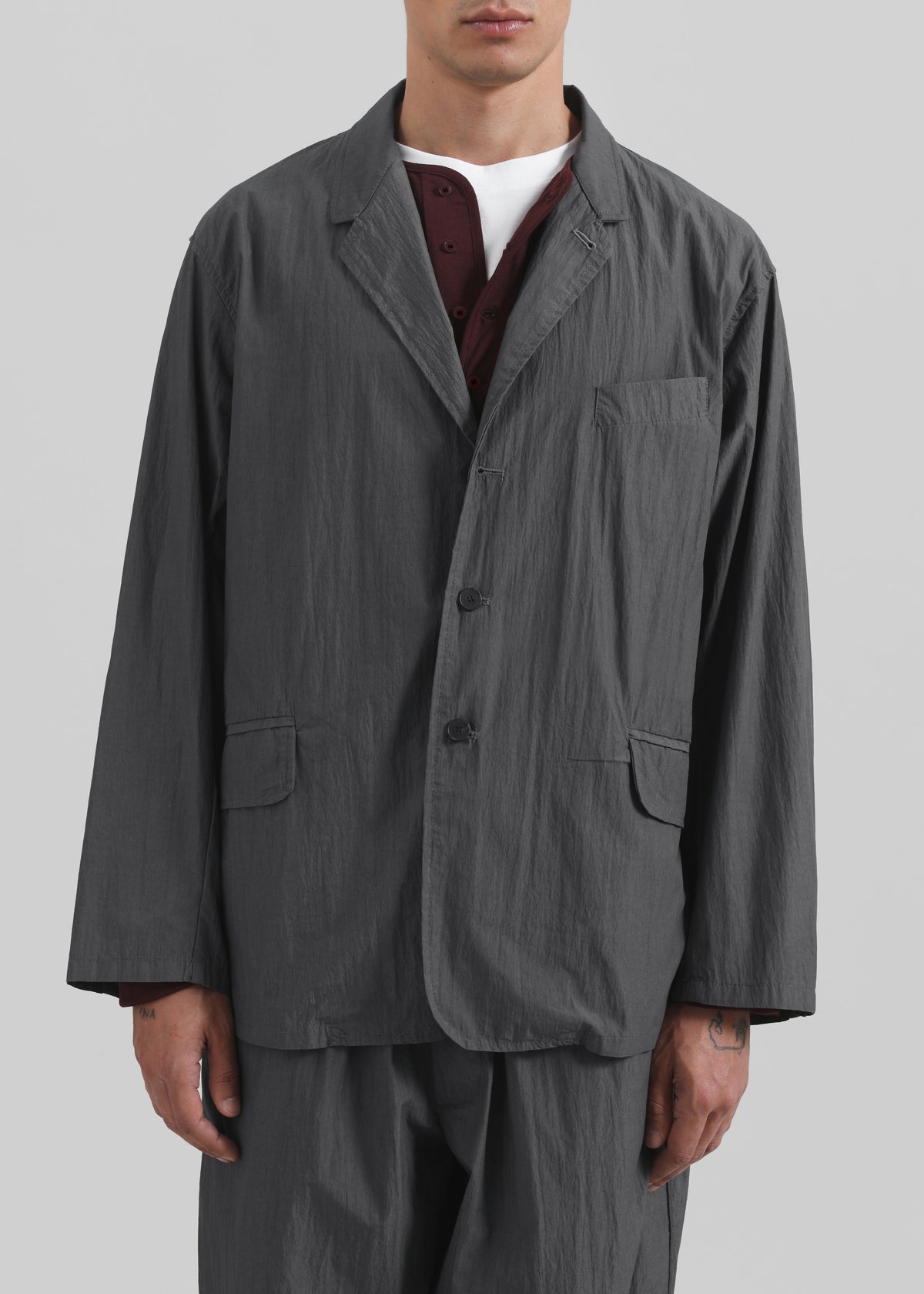 Ohio Crinkled Poplin Blazer - Slate Grey – view 5 of 10