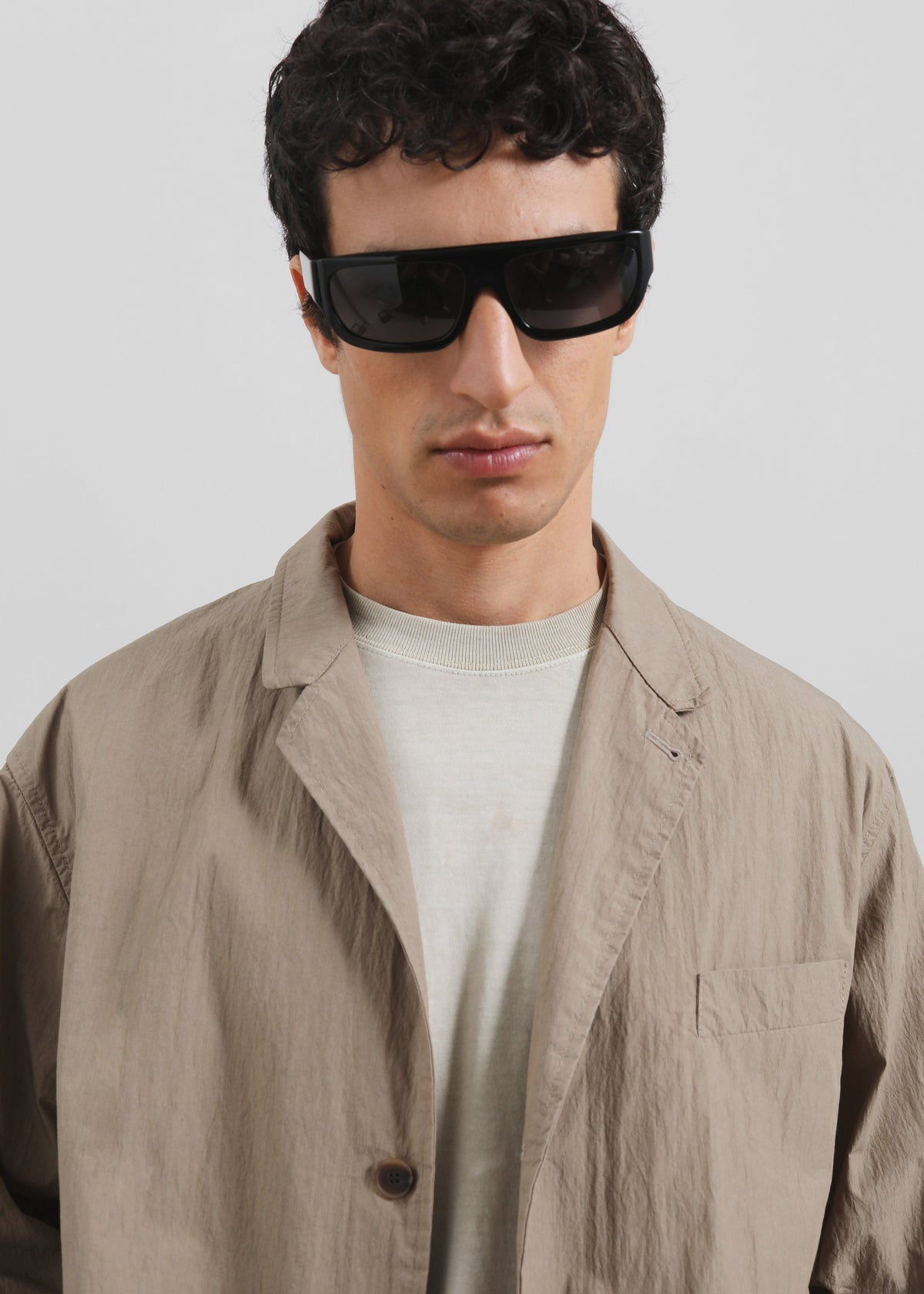 Ohio Crinkled Poplin Blazer - Taupe – view 2 of 13