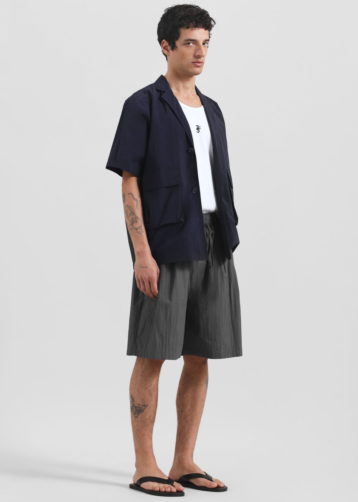Ohio Crinkled Poplin Shorts - Slate Grey – view 4 of 7