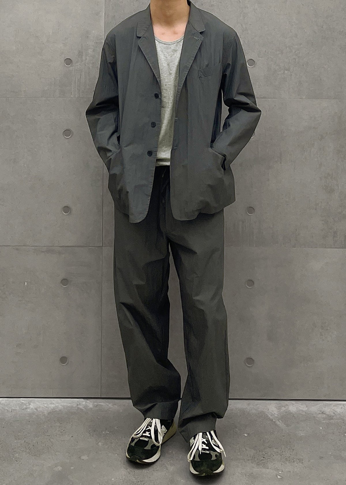 Ohio Crinkled Poplin Blazer - Slate Grey – view 1 of 10