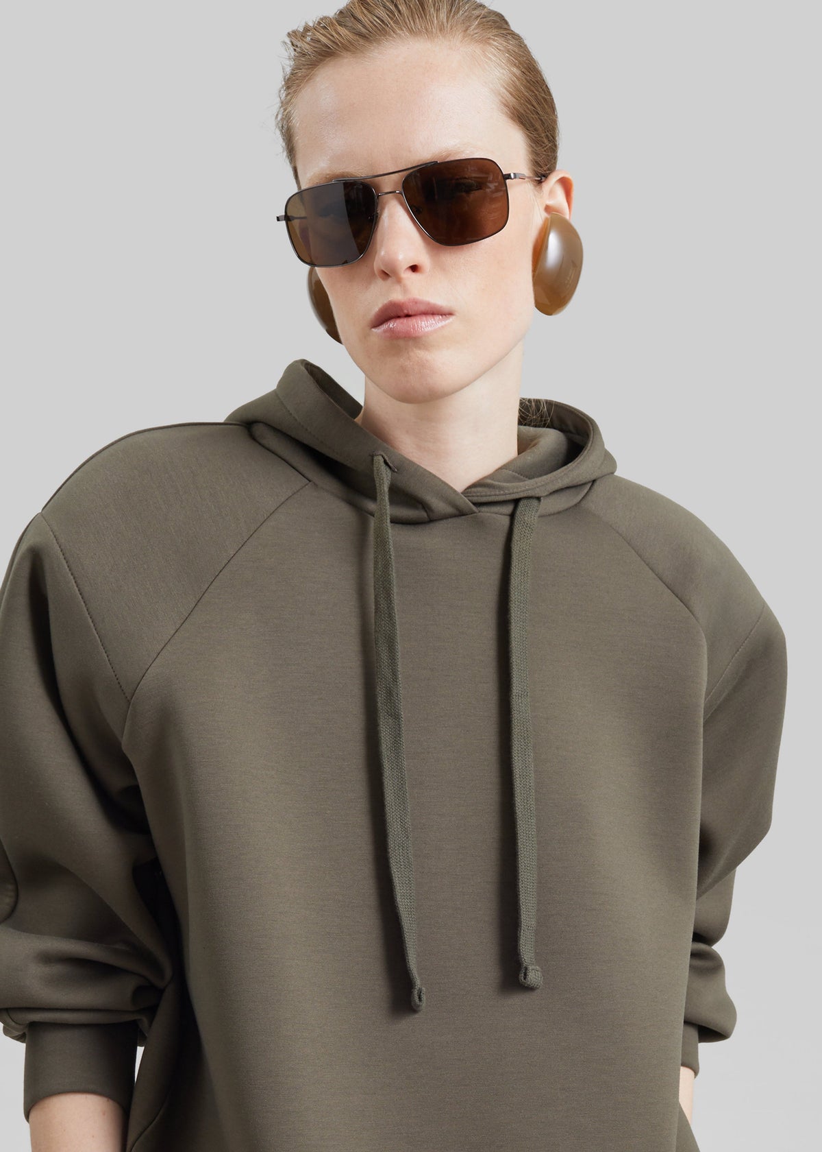 Olian Neoprene Hoodie - Dark Olive – view 1 of 7
