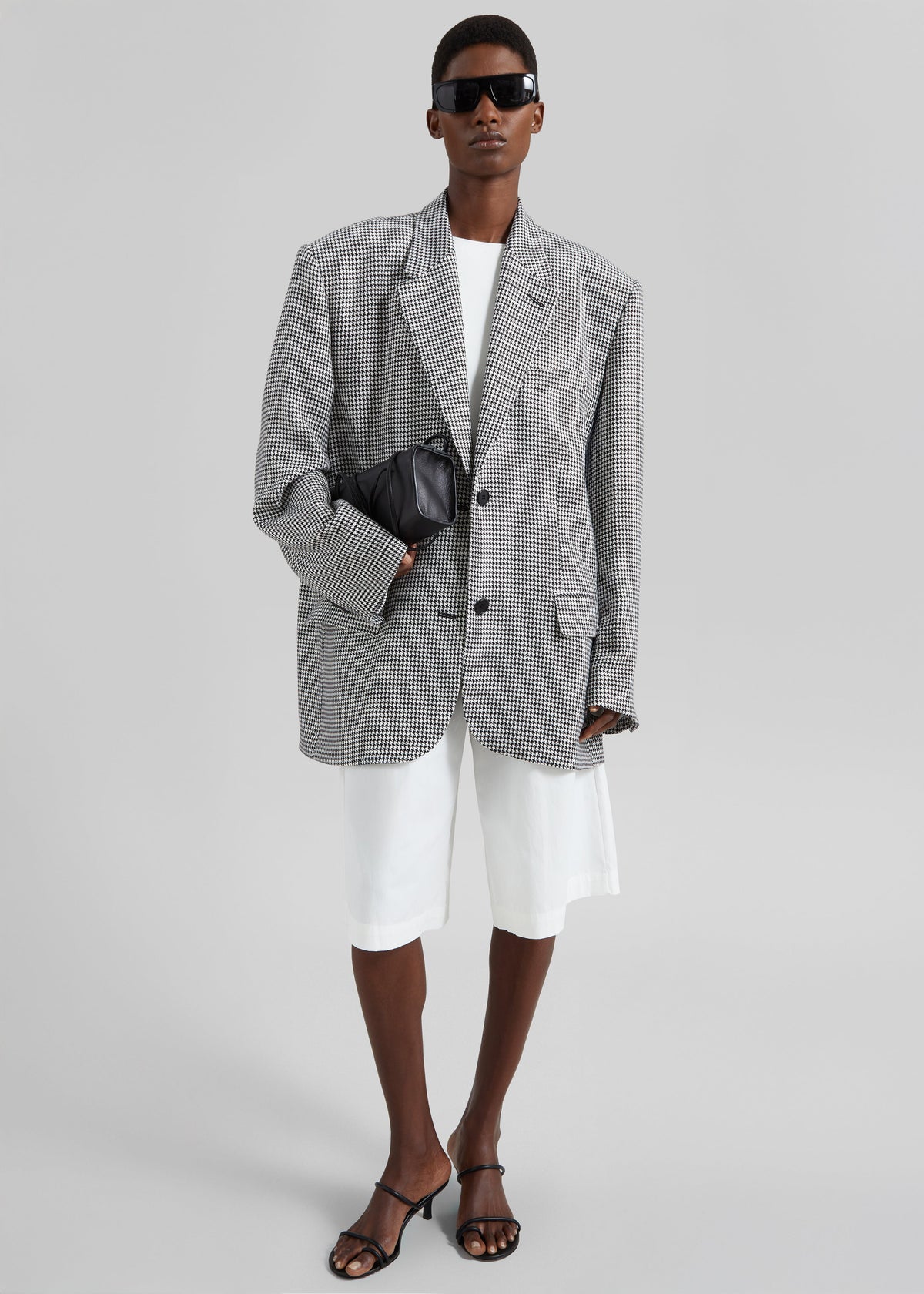 Olivella Oversized Padded Blazer - Black Houndstooth – view 3 of 10