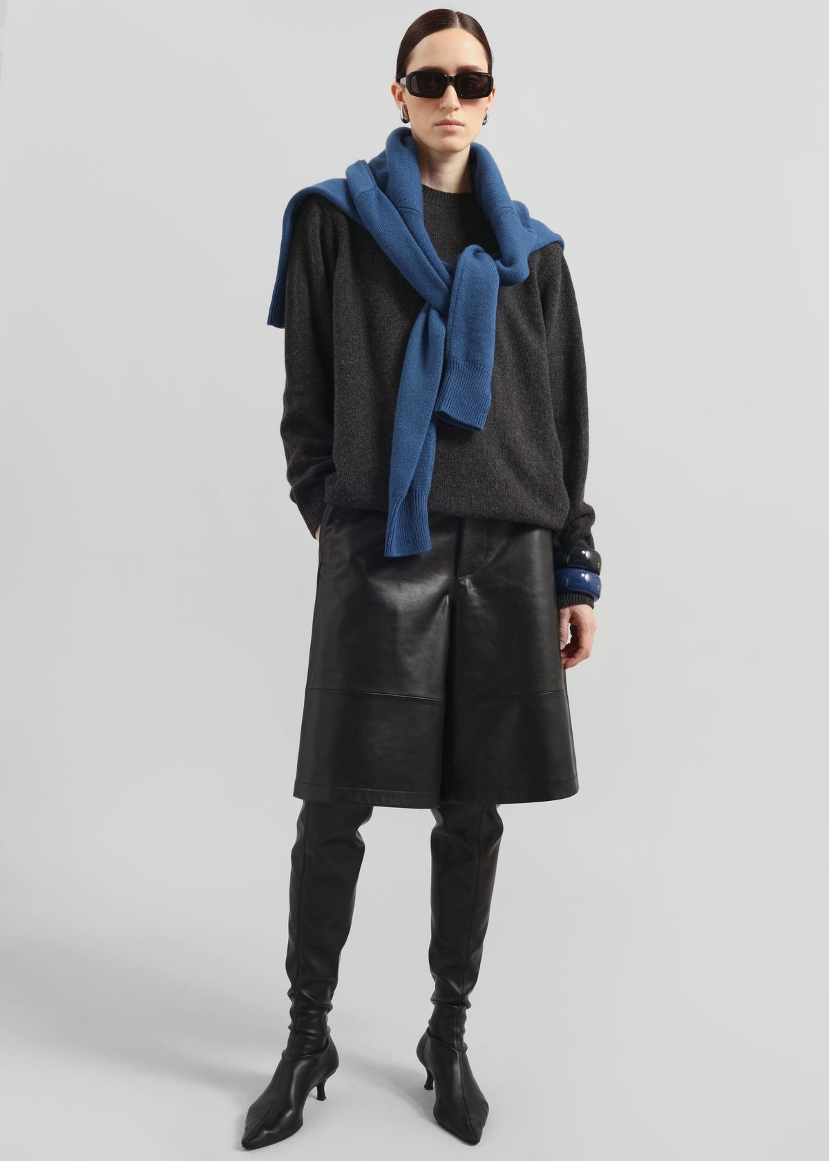 Olivia Leather Bermuda Shorts - Black – view 4 of 12