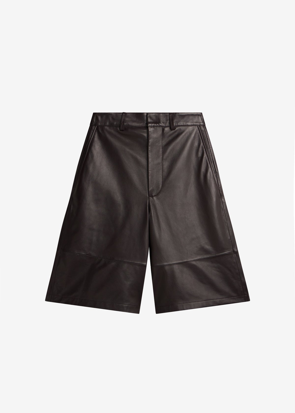 Olivia Leather Bermuda Shorts - Dark Brown – view 11 of 11