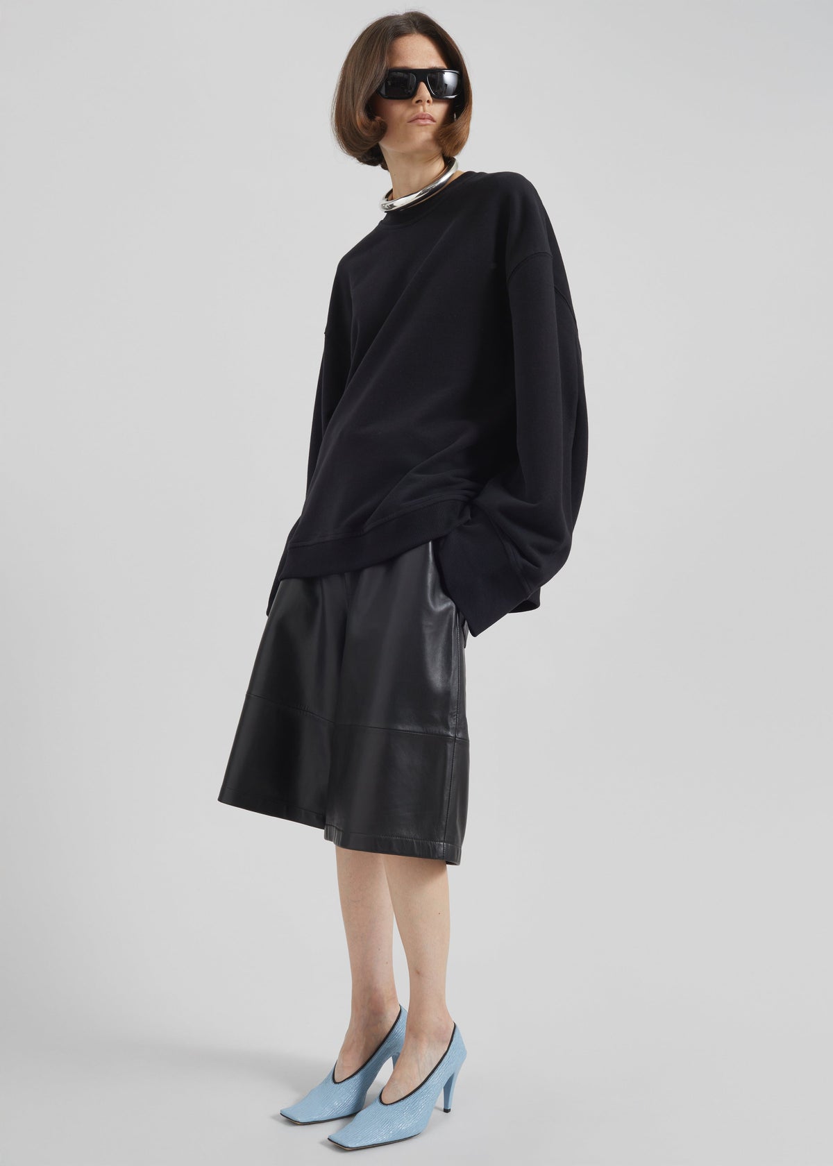 Olivia Leather Bermuda Shorts - Black – view 1 of 12