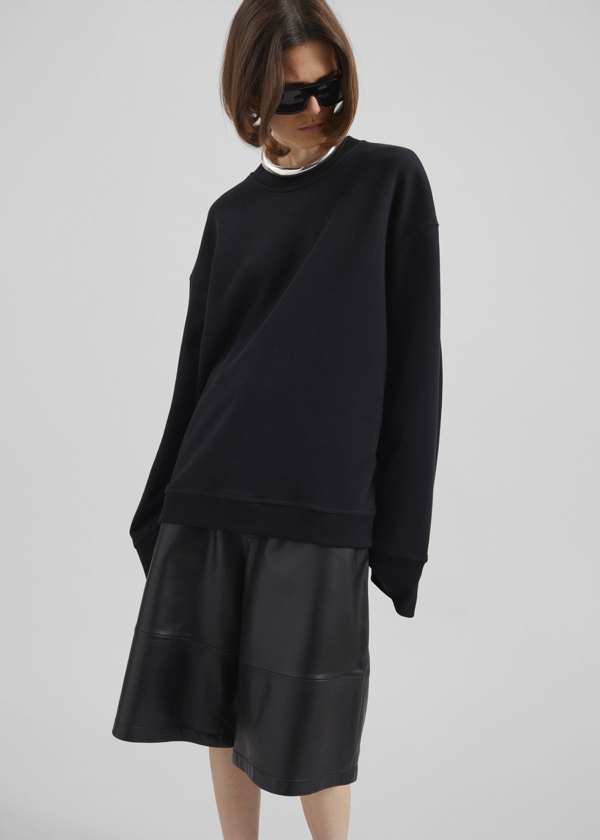 Olivia Leather Bermuda Shorts - Black – view 9 of 12