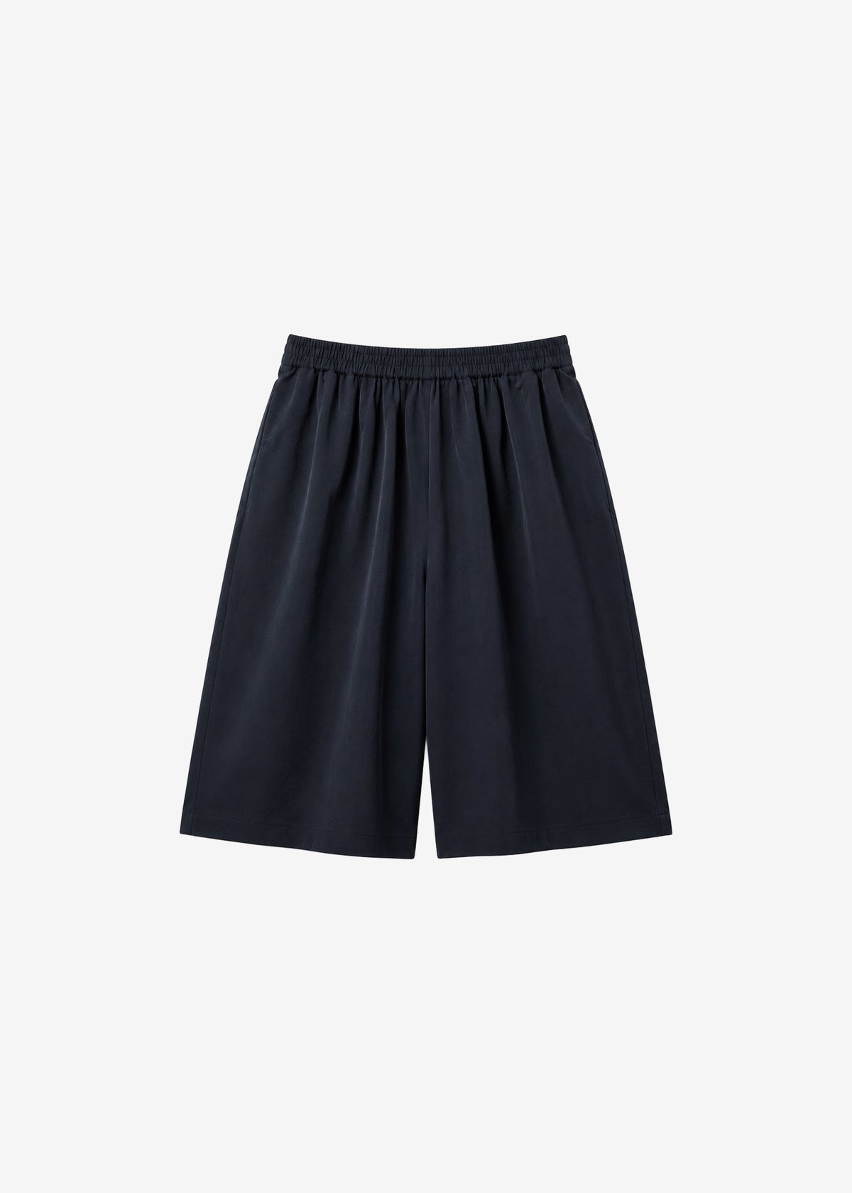 Olyne Satin Wide Bermuda Shorts - Black – view 8 of 8