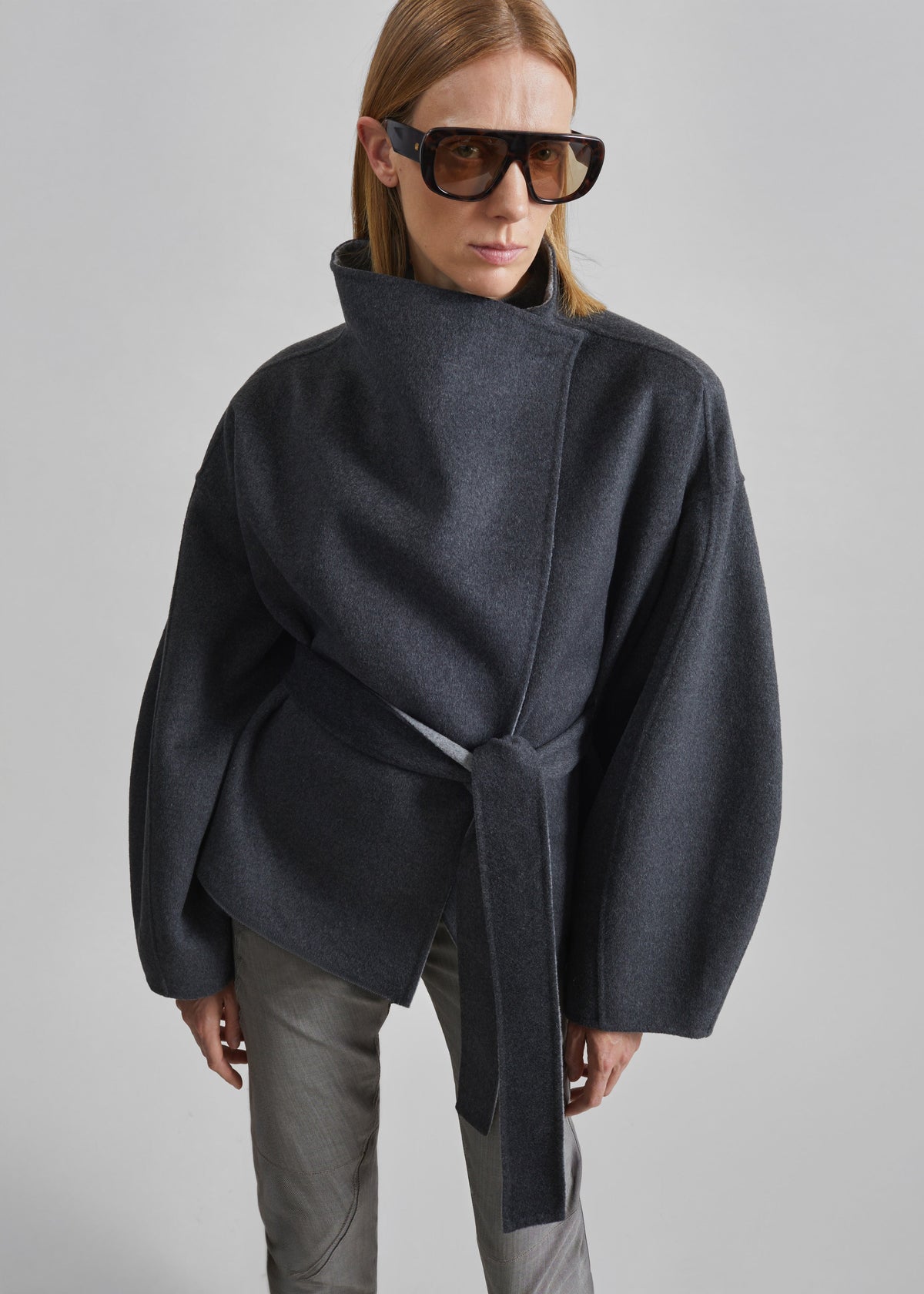 Onelle Wool Reversible Short Coat - Grey – view 1 of 7