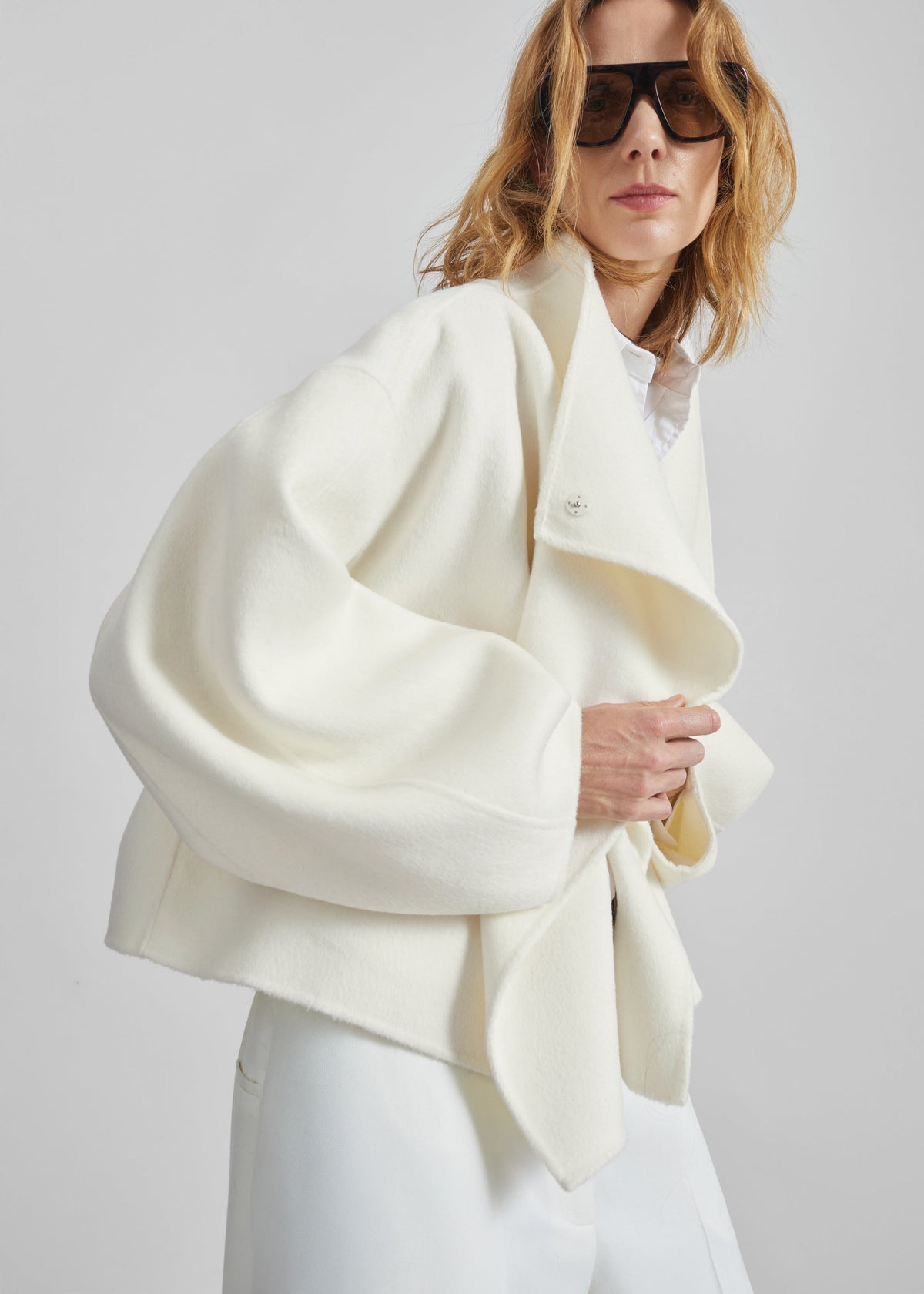 Onelle Wool Short Coat - White – view 8 of 12
