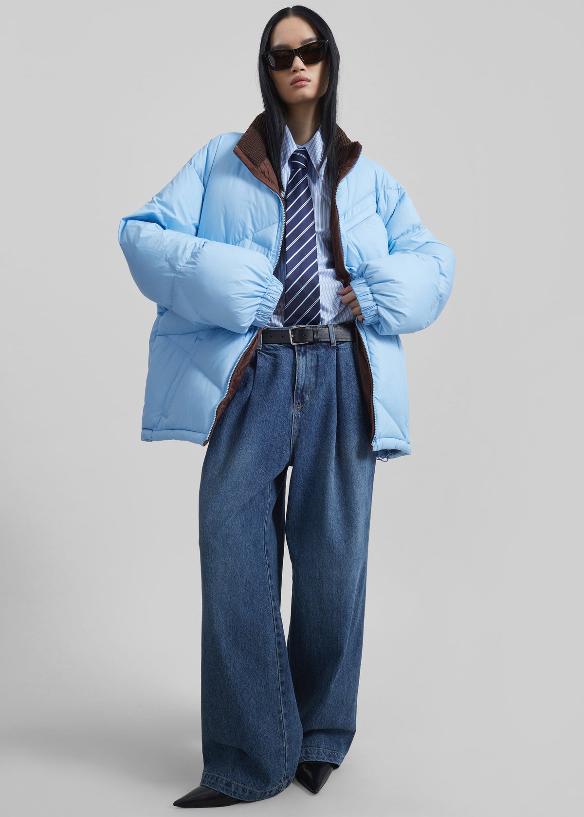 Orino Oversized Puffer Jacket - Blue – view 1 of 9