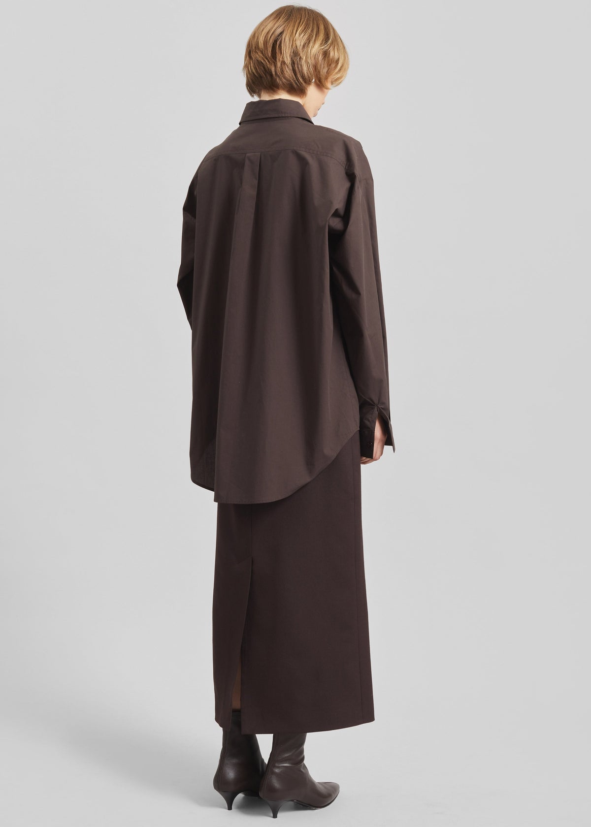 Ornella Side Button-Up Shirt - Brown – view 6 of 7