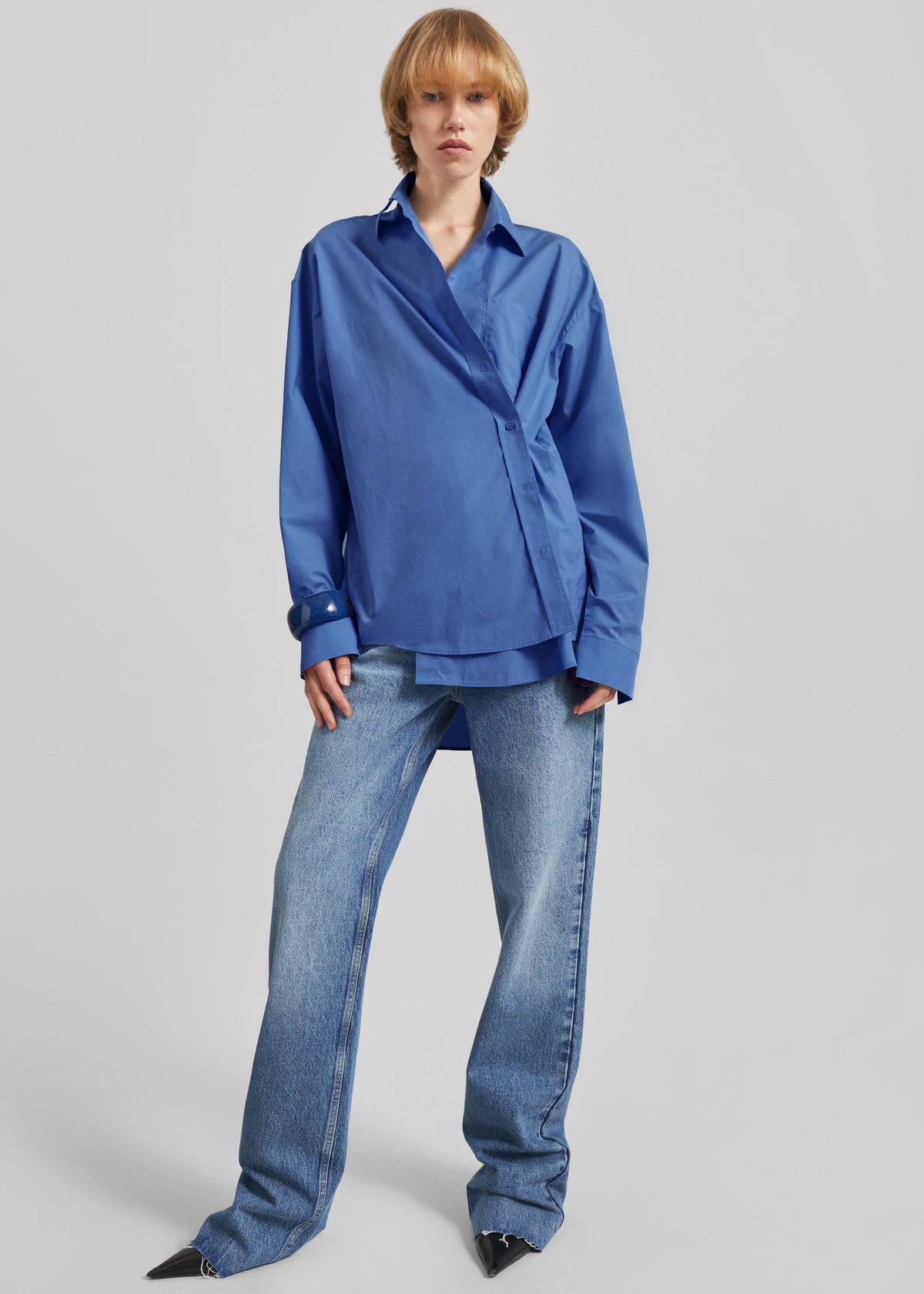 Ornella Side Button-Up Shirt - Cobalt – view 1 of 6