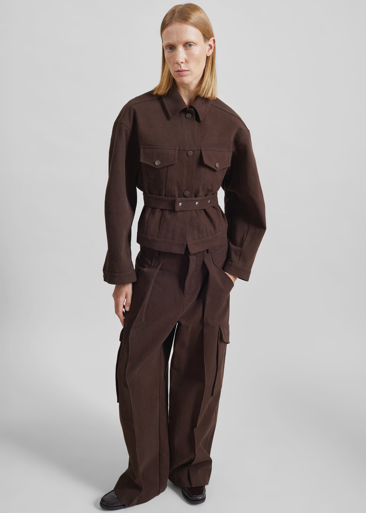 Oslo Cotton Cargo Pants - Brown – view 1 of 6
