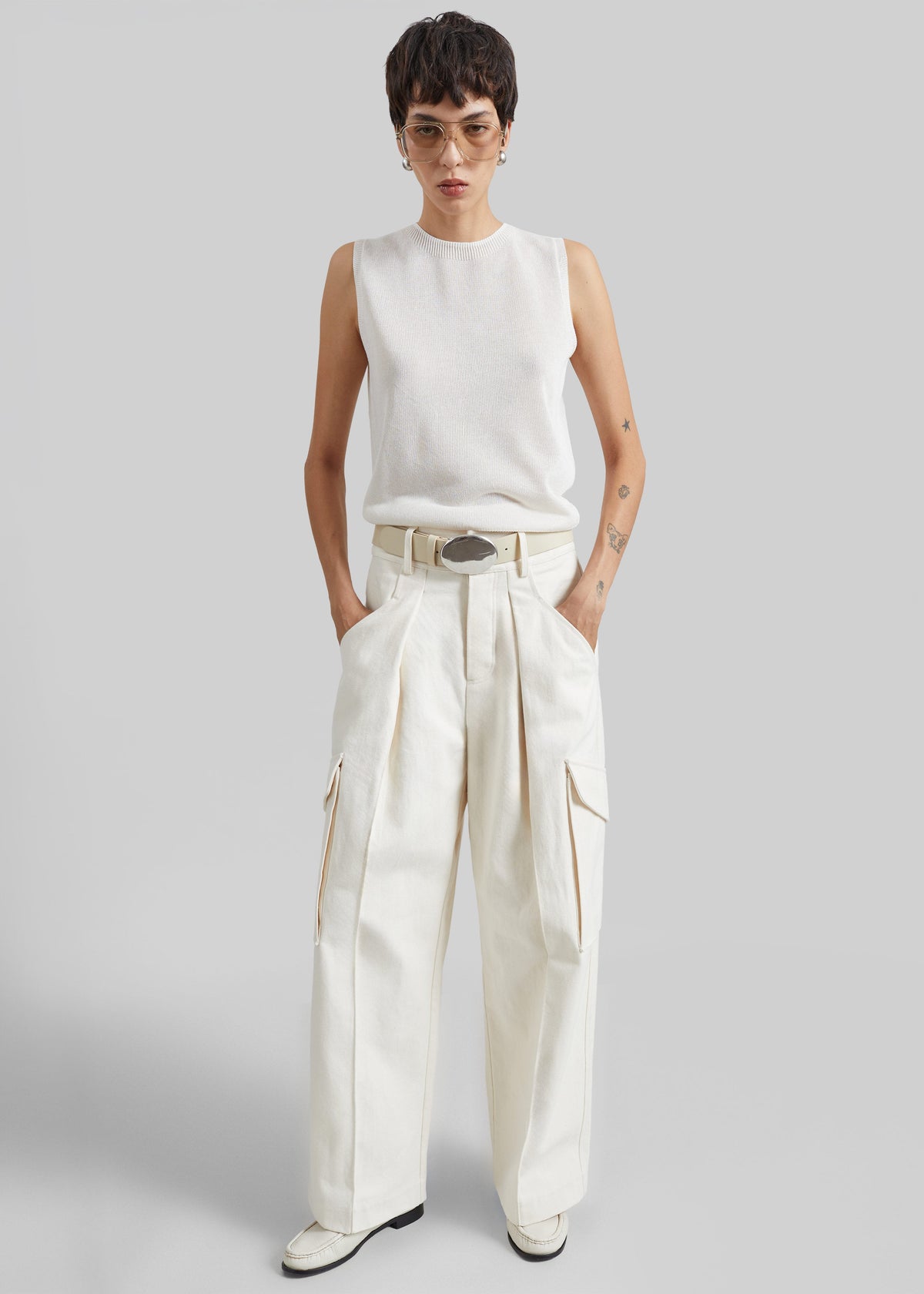 Oslo Cotton Cargo Pants - Beige – view 8 of 10