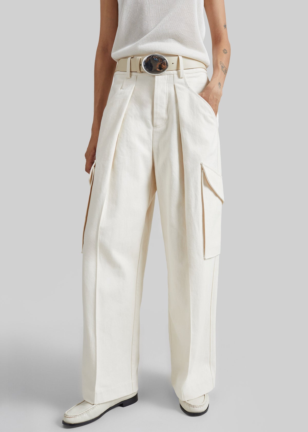 Oslo Cotton Cargo Pants - Beige – view 1 of 10