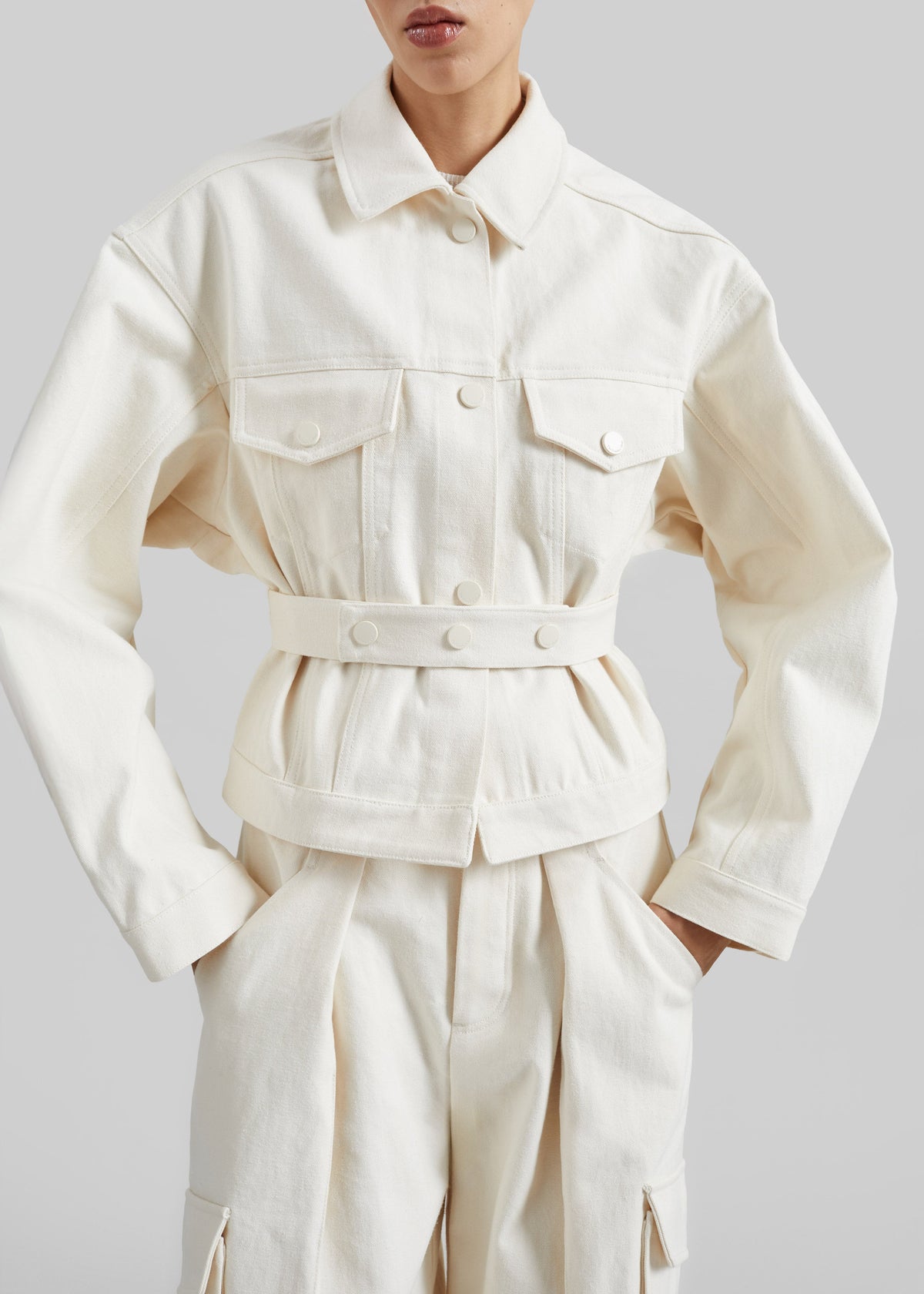 Oslo Cotton Cinched Jacket - Beige – view 2 of 9