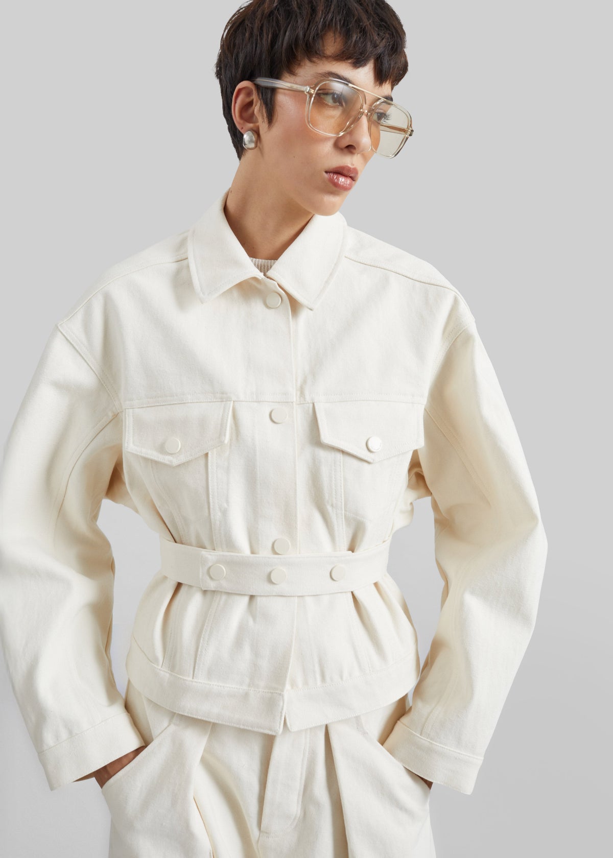Oslo Cotton Cinched Jacket - Beige – view 6 of 9