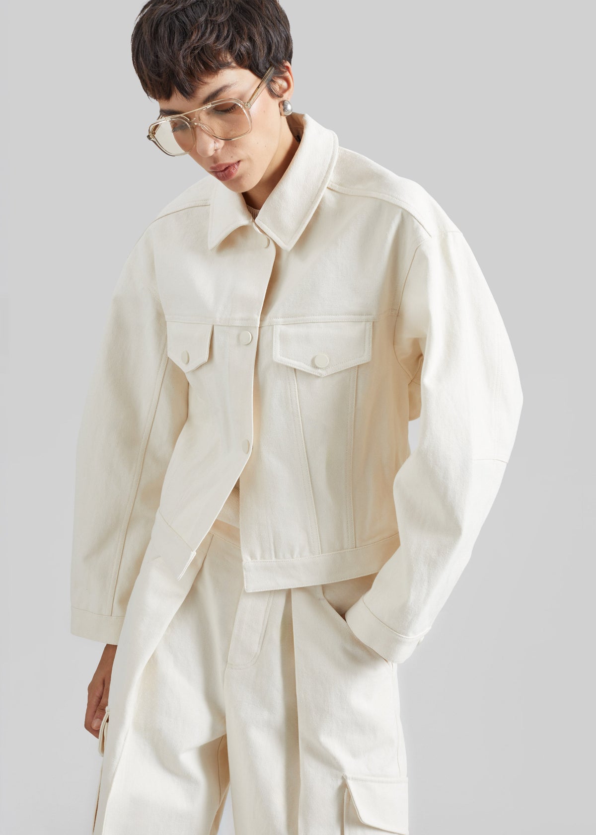 Oslo Cotton Cinched Jacket - Beige – view 4 of 9