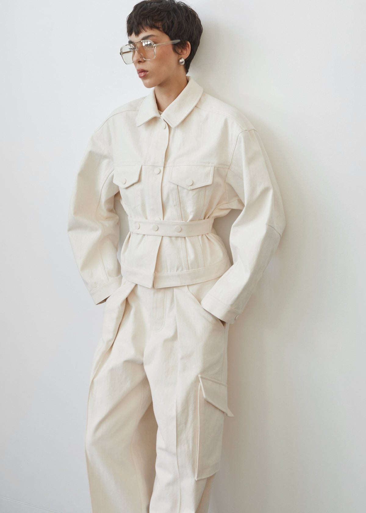 Oslo Cotton Cinched Jacket - Beige – view 1 of 9