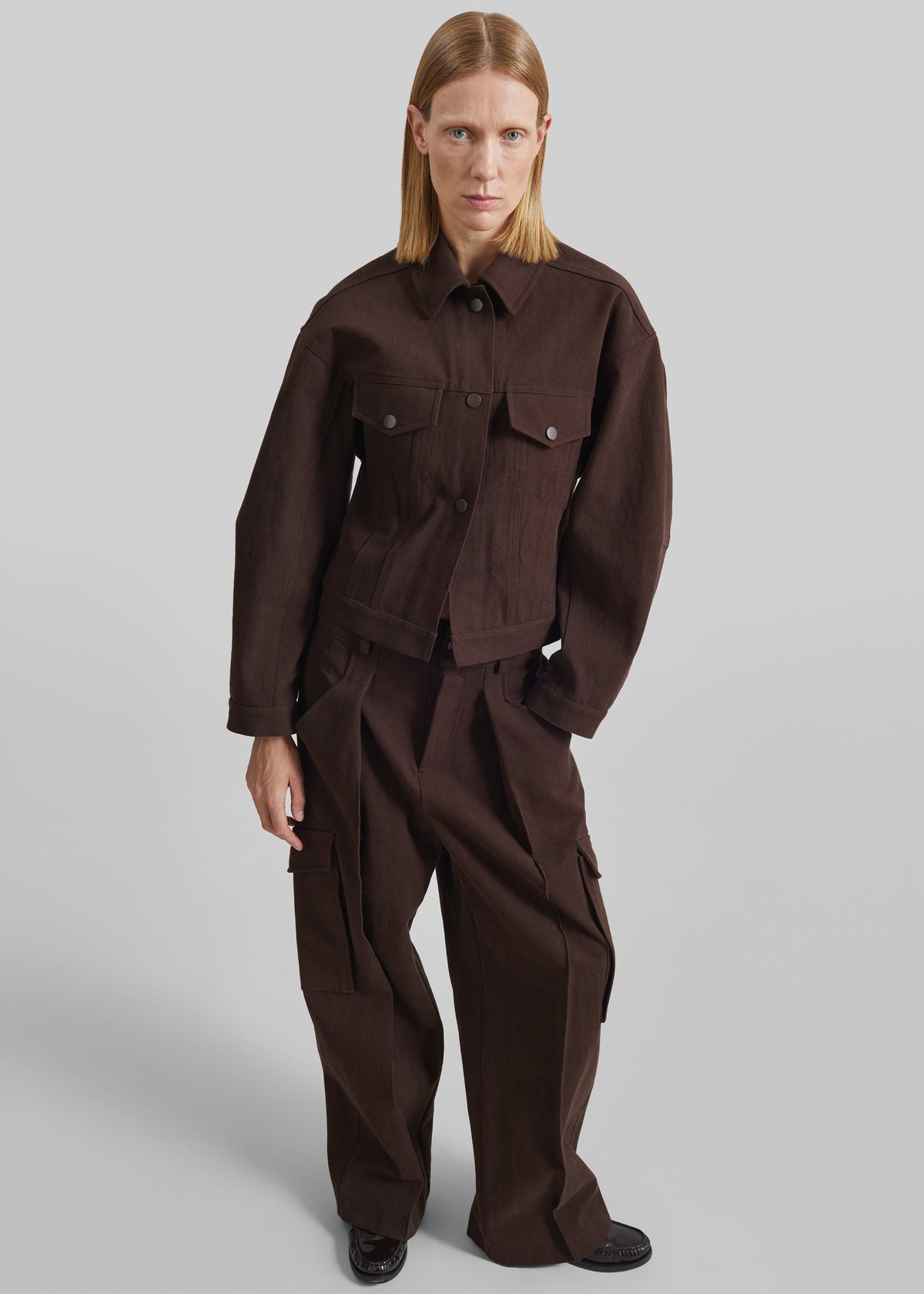 Oslo Cotton Cinched Jacket - Brown – view 3 of 8