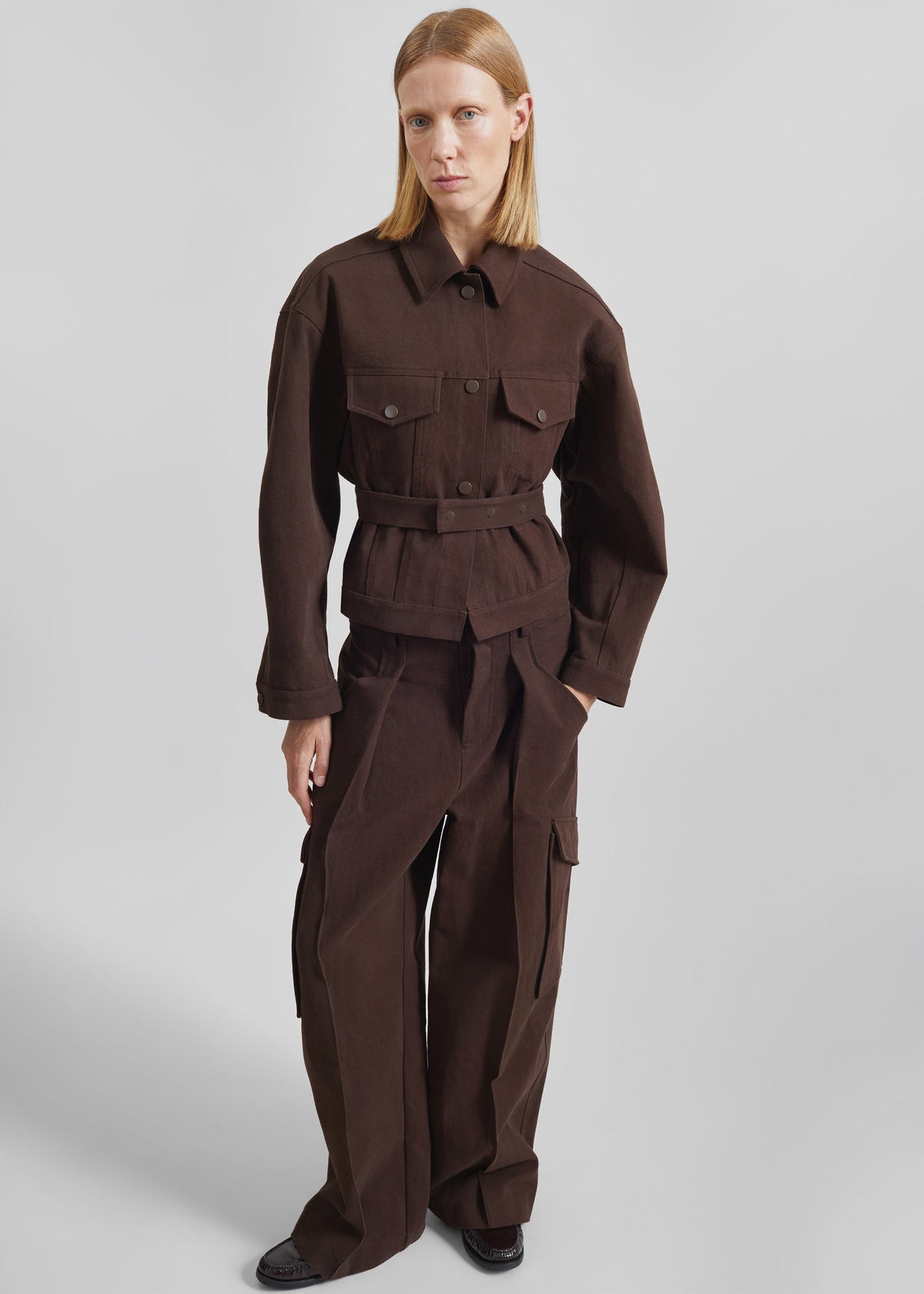 Oslo Cotton Cinched Jacket - Brown – view 5 of 8