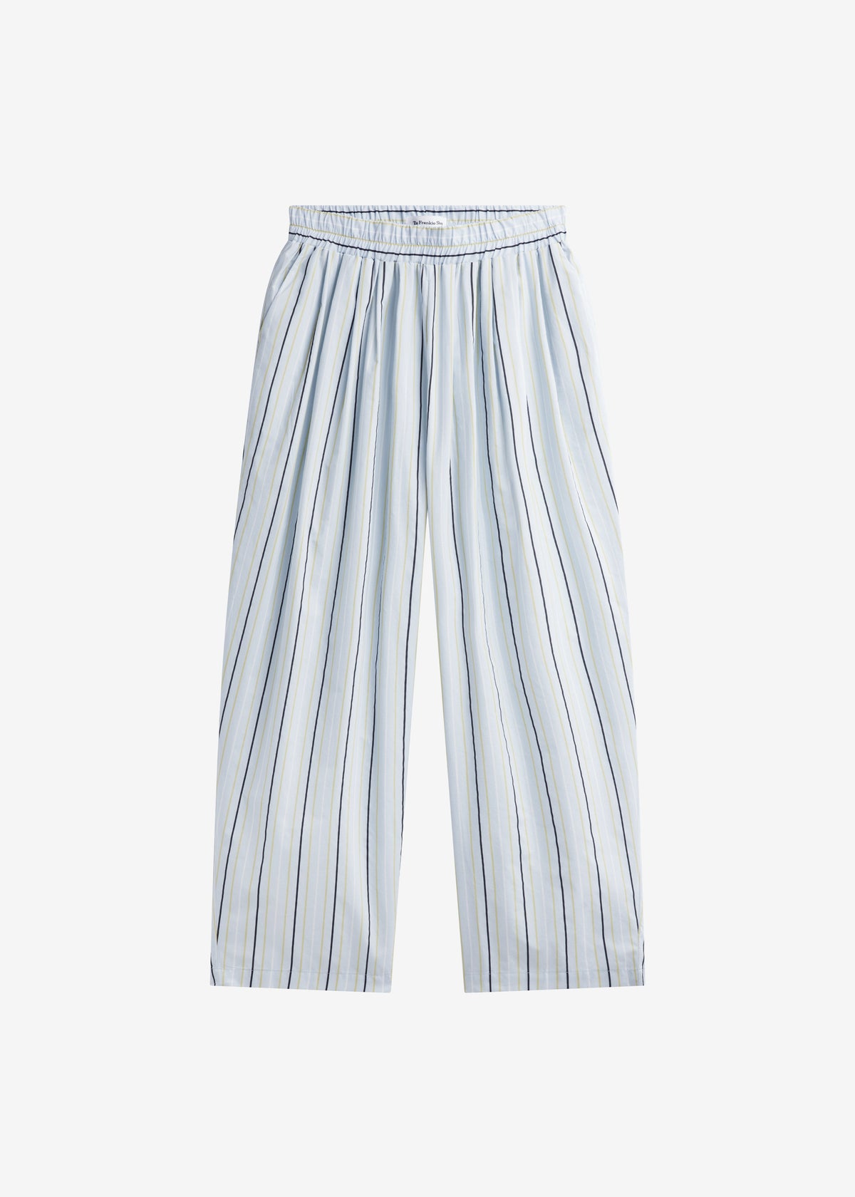 Otranto Cotton Barrel Leg Pants - Blue Multi Stripe – view 7 of 7