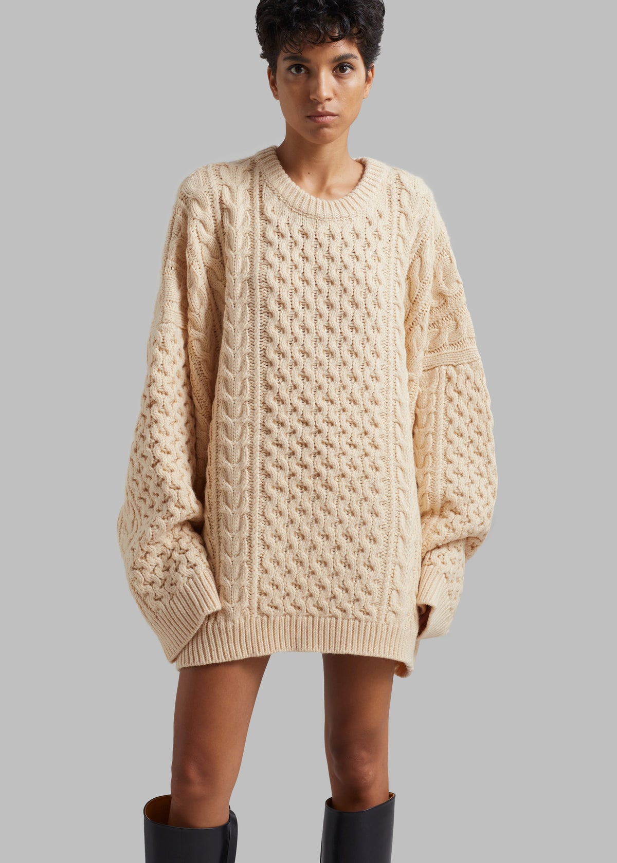 Pailey Braided Sweater - Cream – view 2 of 9