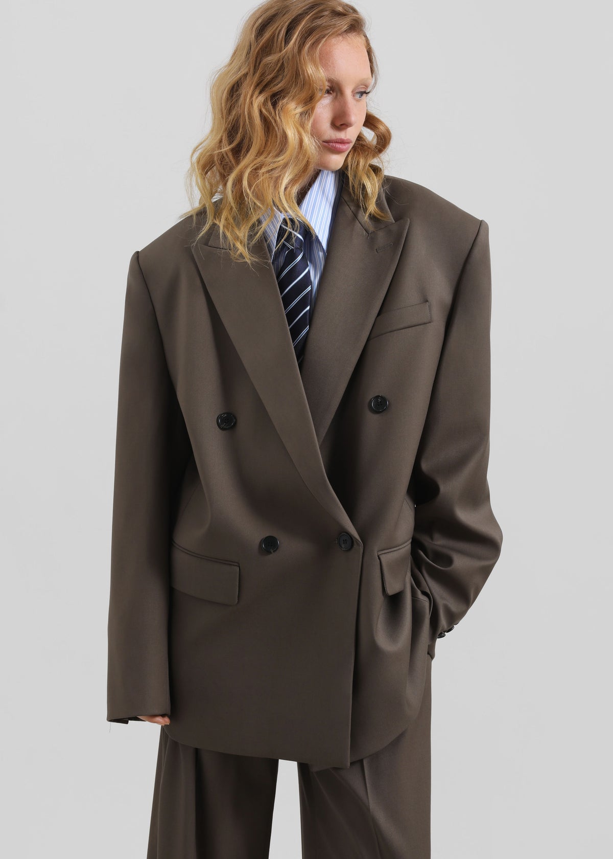 Pallen Double Breasted Blazer - Brown – view 5 of 19