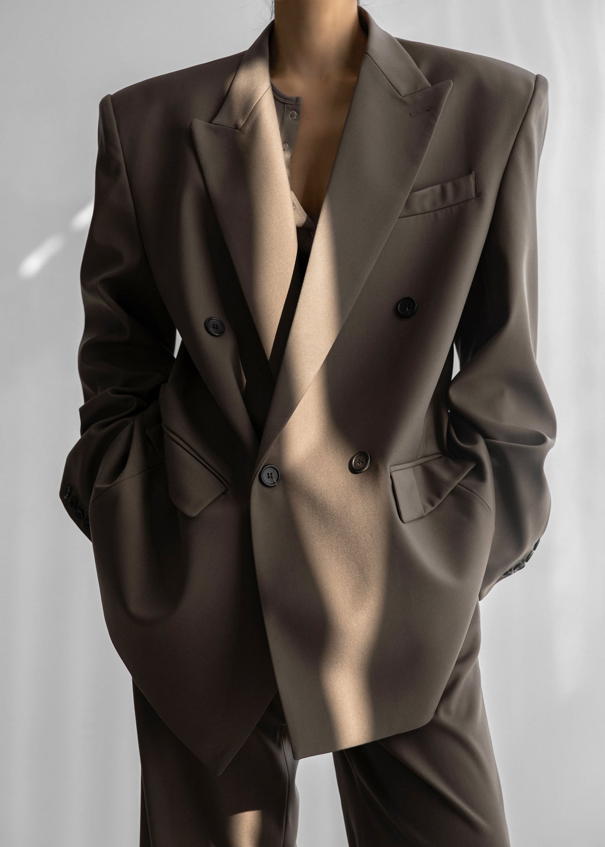 Pallen Double Breasted Blazer - Brown – view 1 of 19