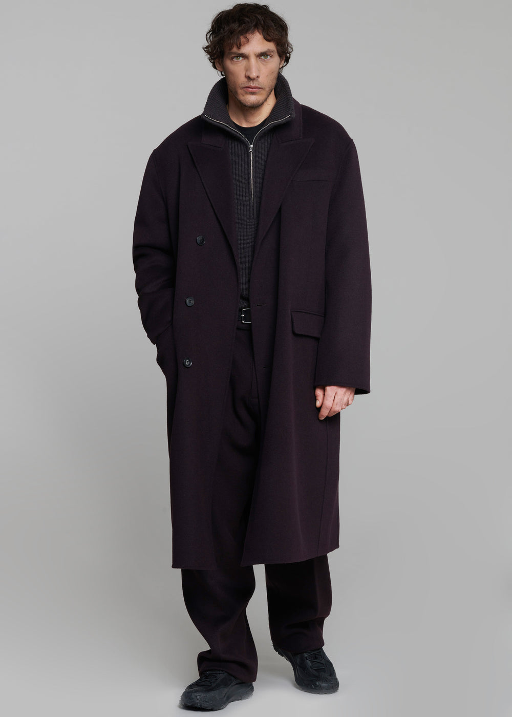 Paxton Wool Coat - Dark Plum – view 1 of 7