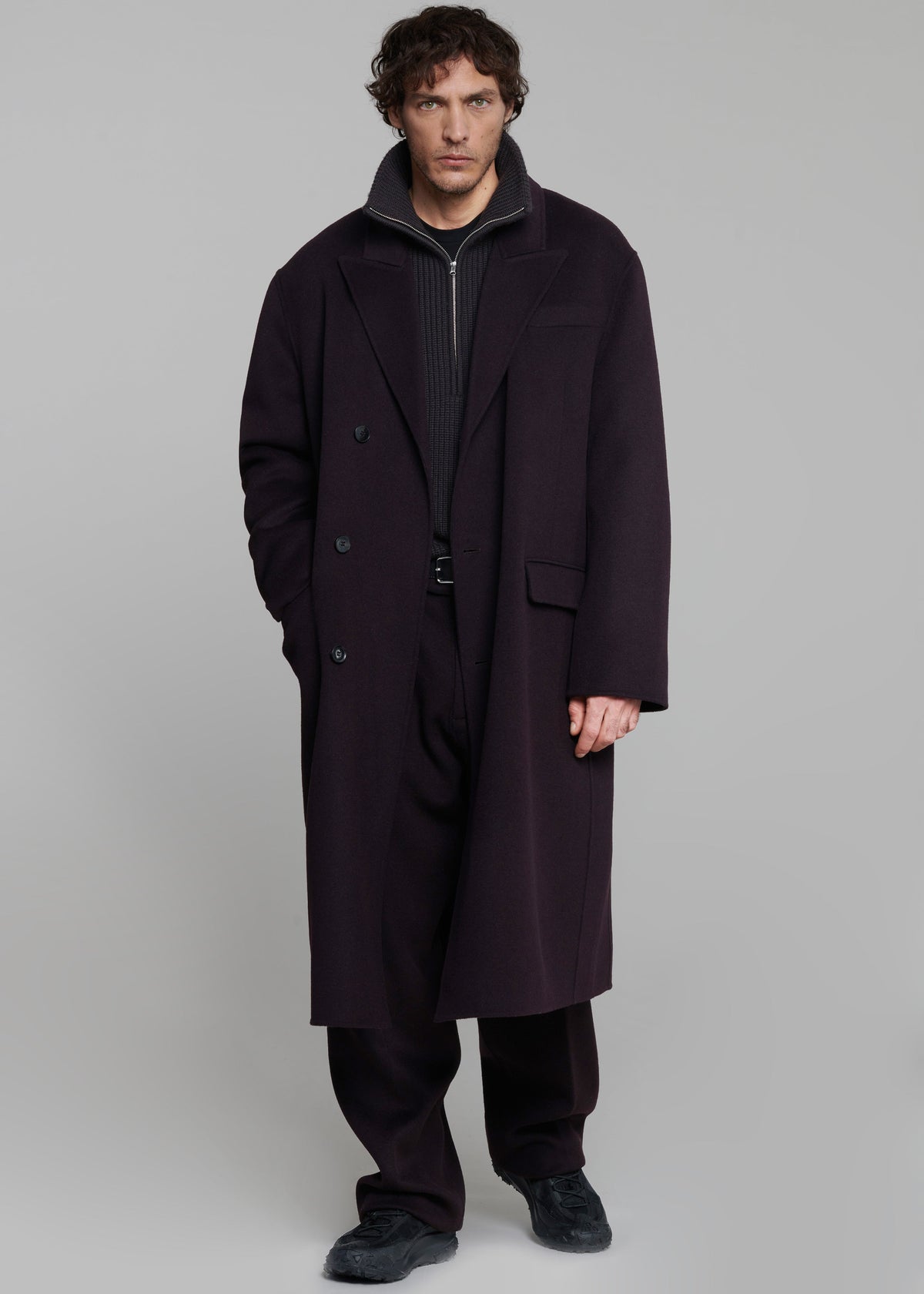 Paxton Wool Coat - Dark Plum – view 1 of 7