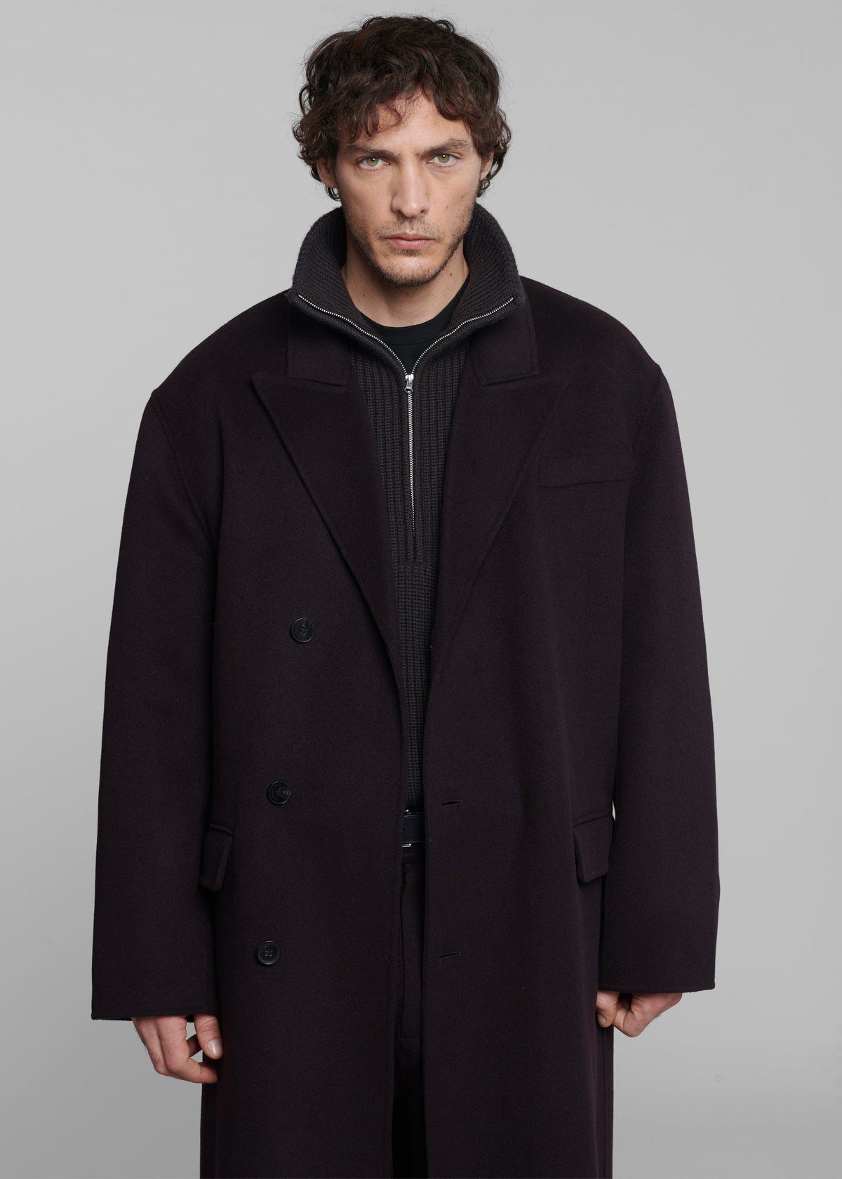 Paxton Wool Coat - Dark Plum – view 2 of 7