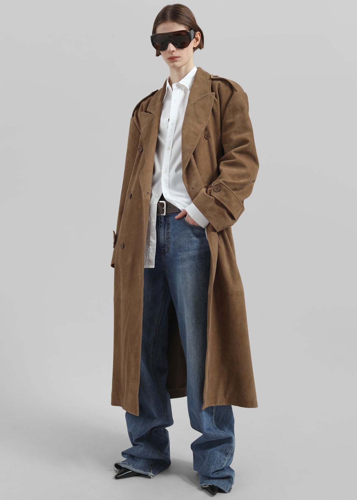 Pembroke Faux Suede Trench - Camel – view 1 of 6